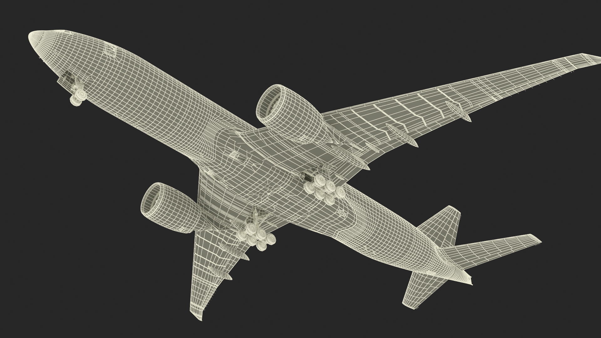 Commercial Freighter Airplane Boeing 777 Rigged 3D