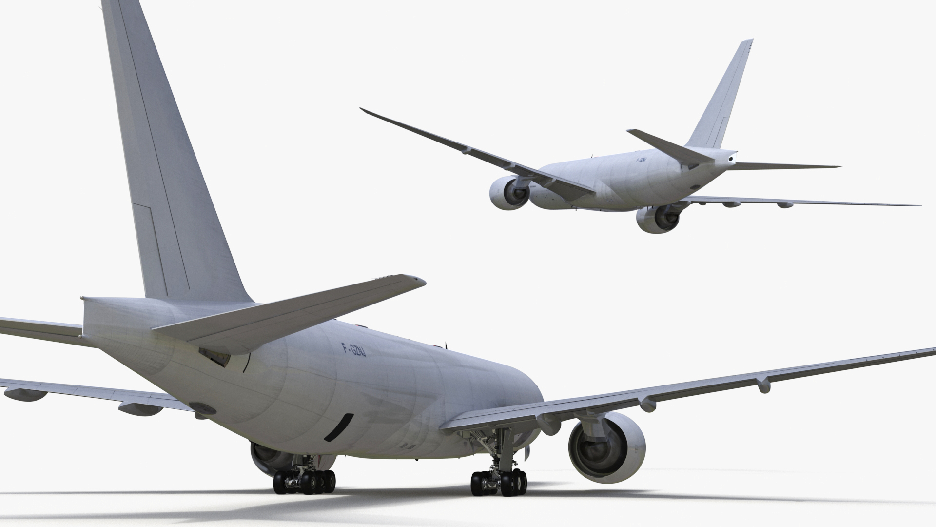 Commercial Freighter Airplane Boeing 777 Rigged 3D