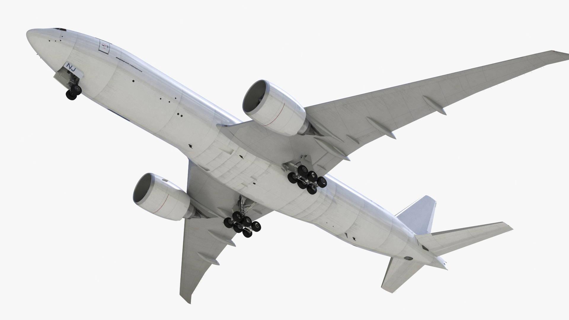 Commercial Freighter Airplane Boeing 777 Rigged 3D