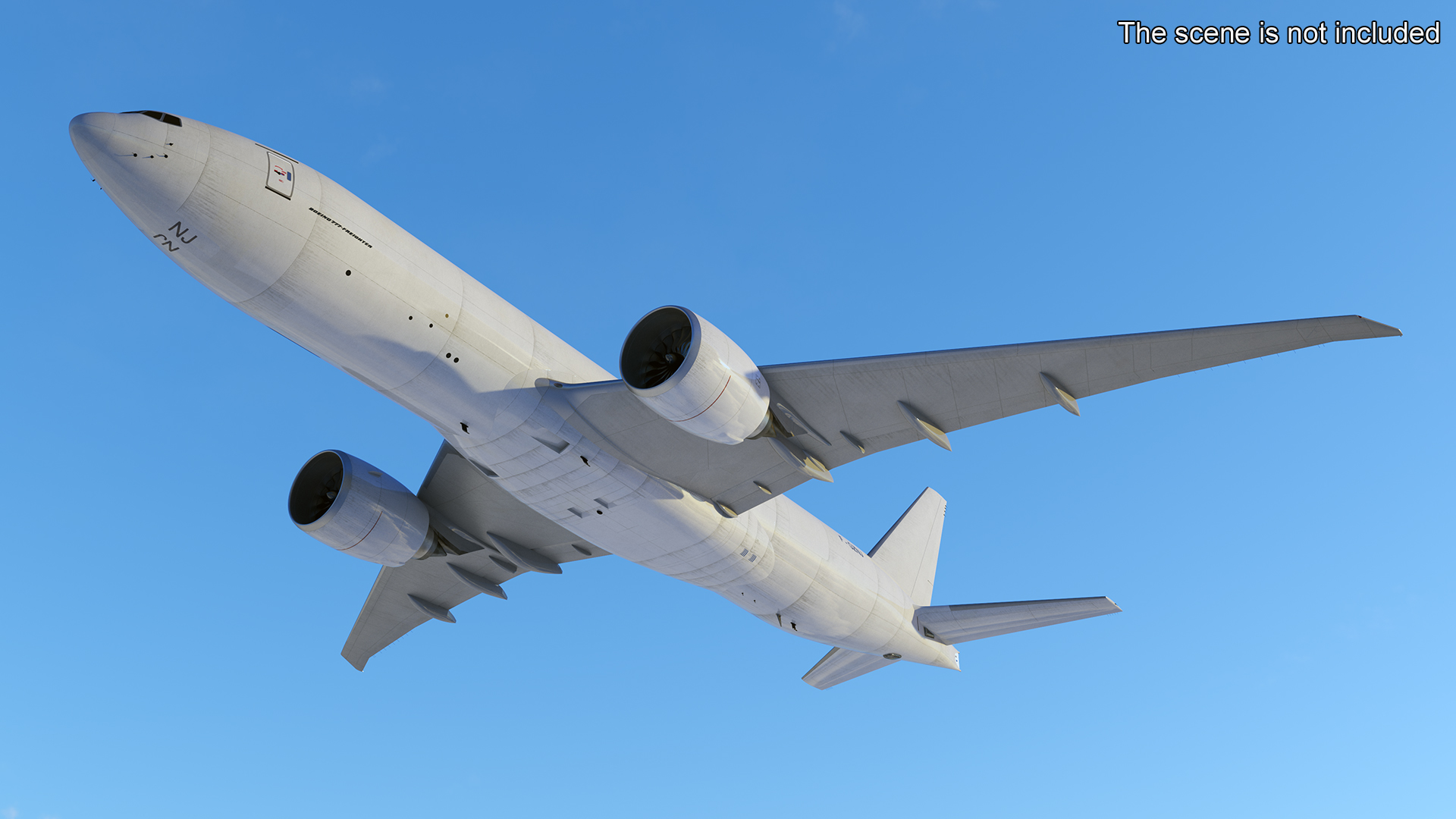 Commercial Freighter Airplane Boeing 777 Rigged 3D