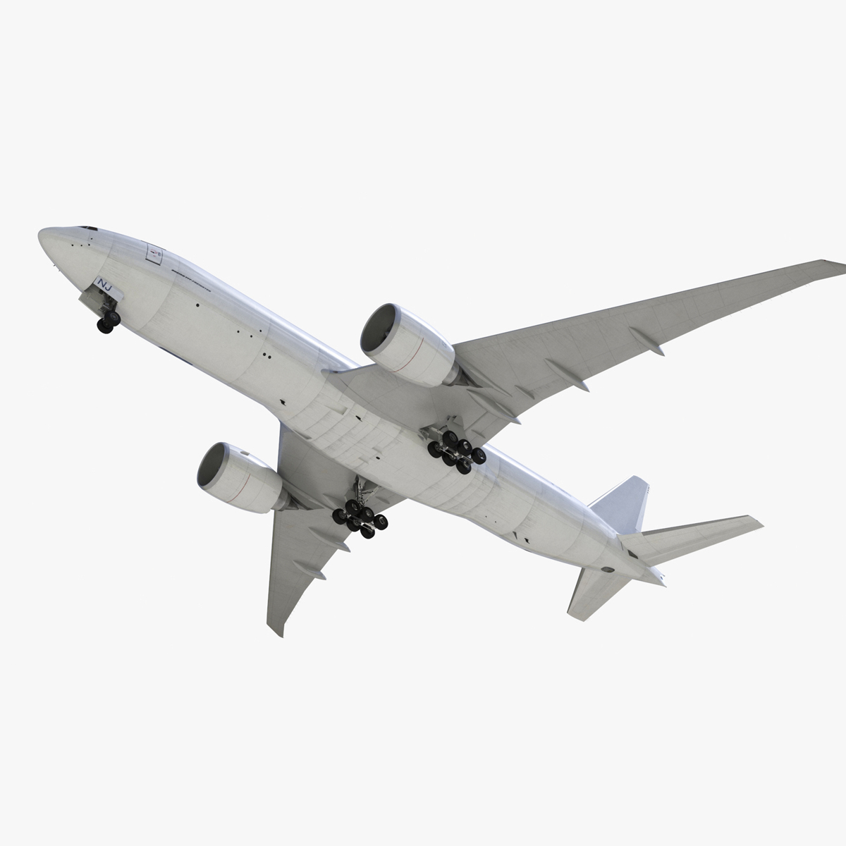 Commercial Freighter Airplane Boeing 777 Rigged 3D