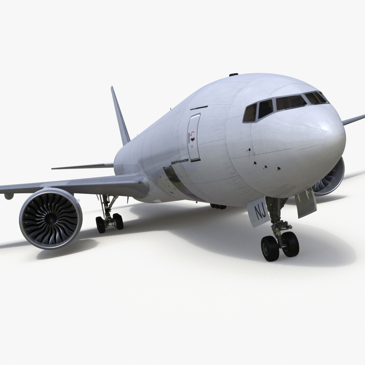 Commercial Freighter Airplane Boeing 777 Rigged 3D