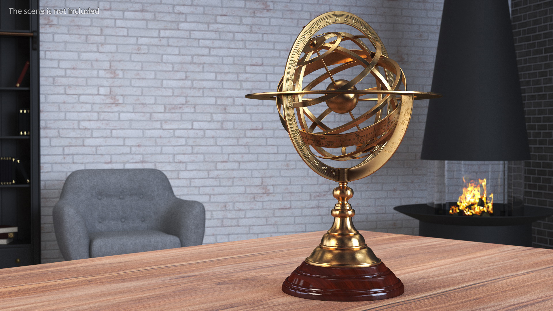 3D Bronze Antique World Globe