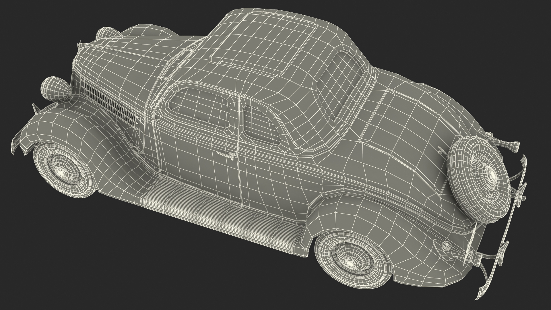 1936 Ford V8 Coupe Metallic Rigged 3D model