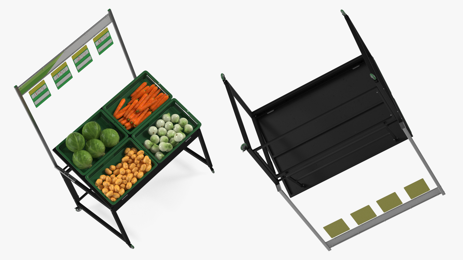 3D Shop Display with Vegetables model