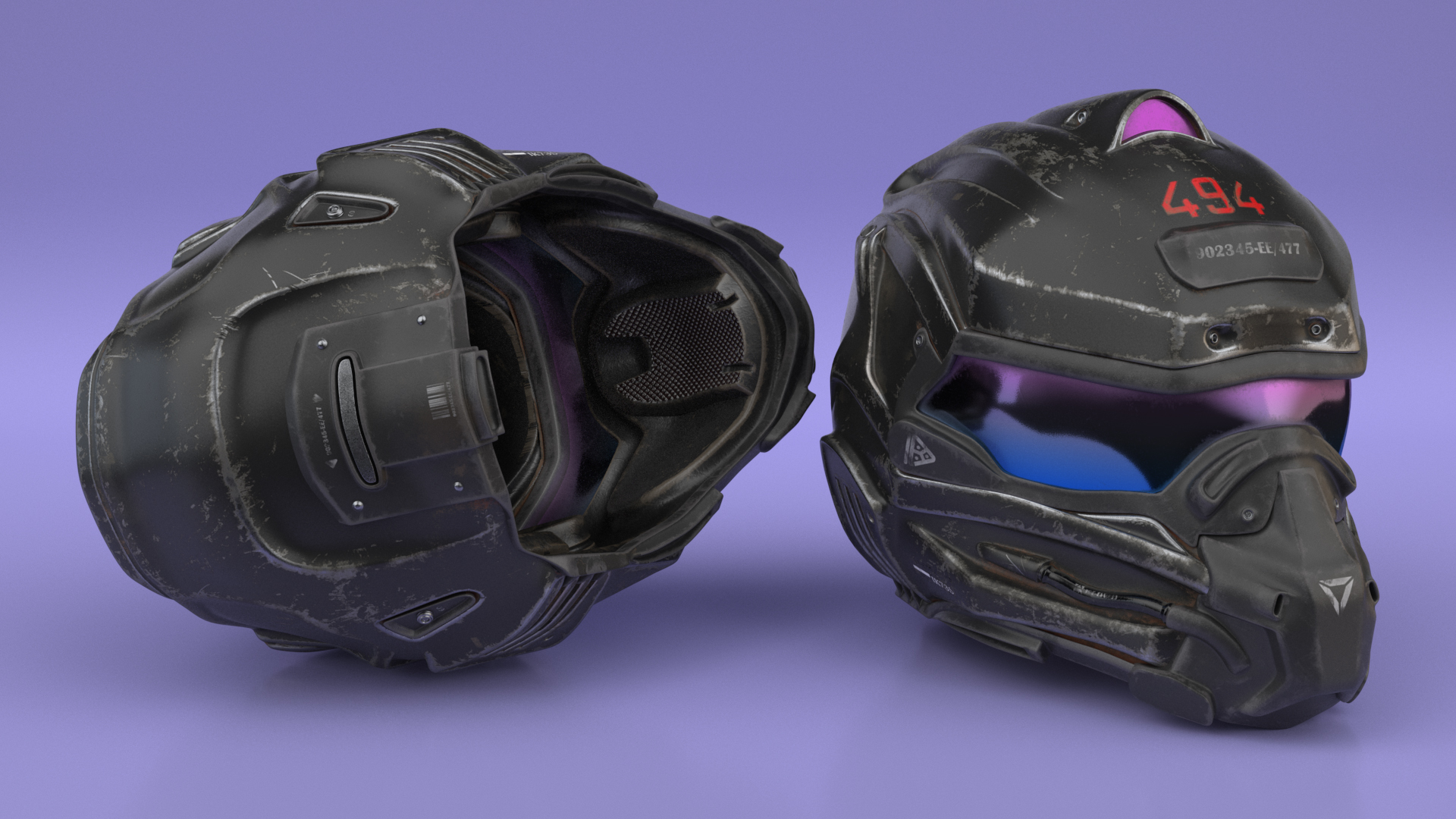 3D model Old Futuristic Tactical Helmet