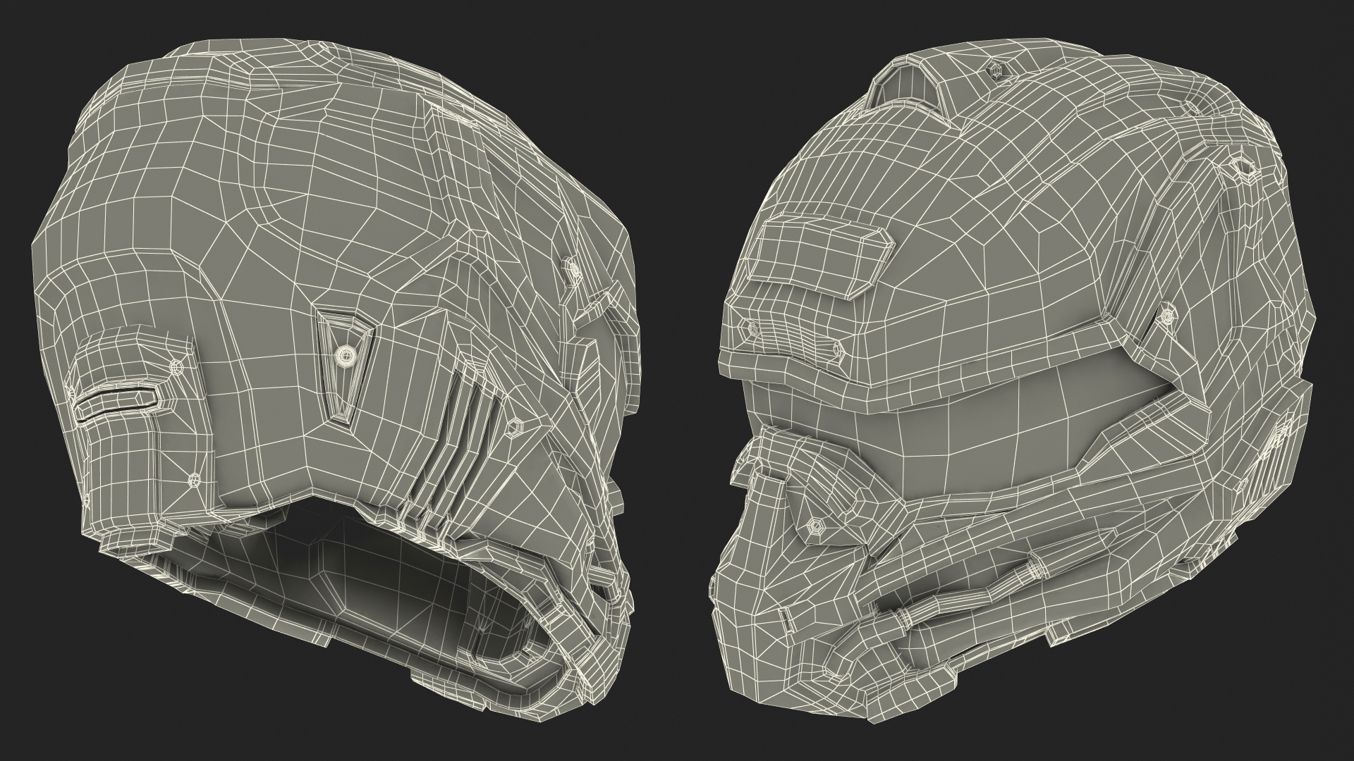 3D model Old Futuristic Tactical Helmet