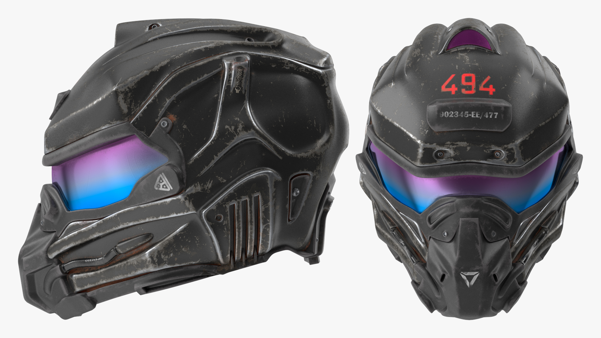 3D model Old Futuristic Tactical Helmet