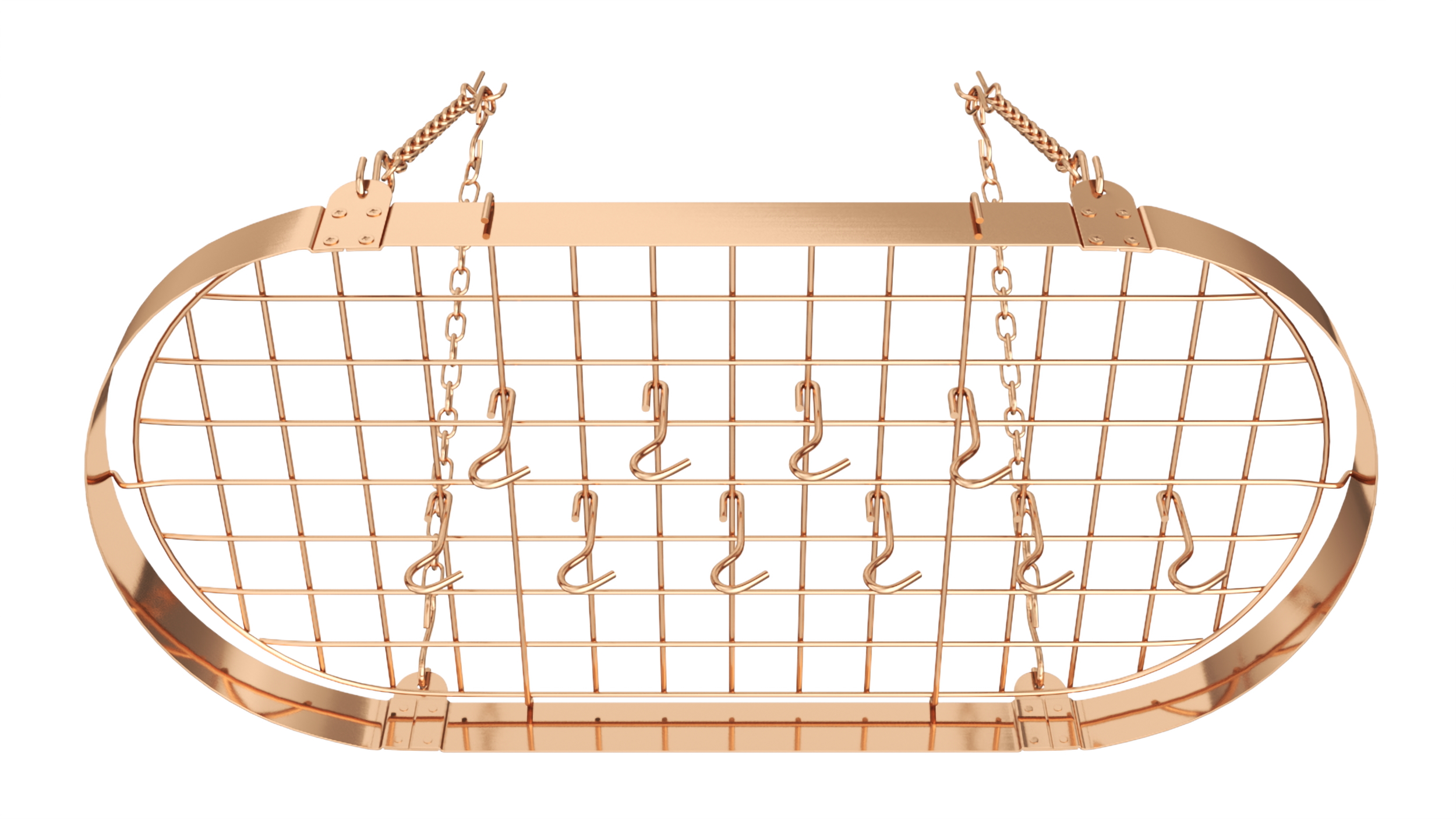 Chain Suspended Hanging Pot Rack Copper 3D model