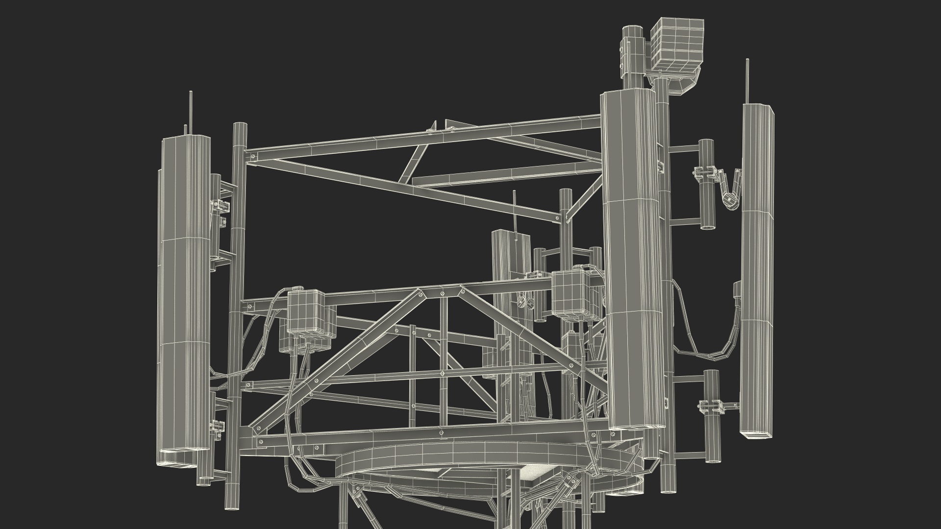 3D Rooftop Cellular Transmitter model