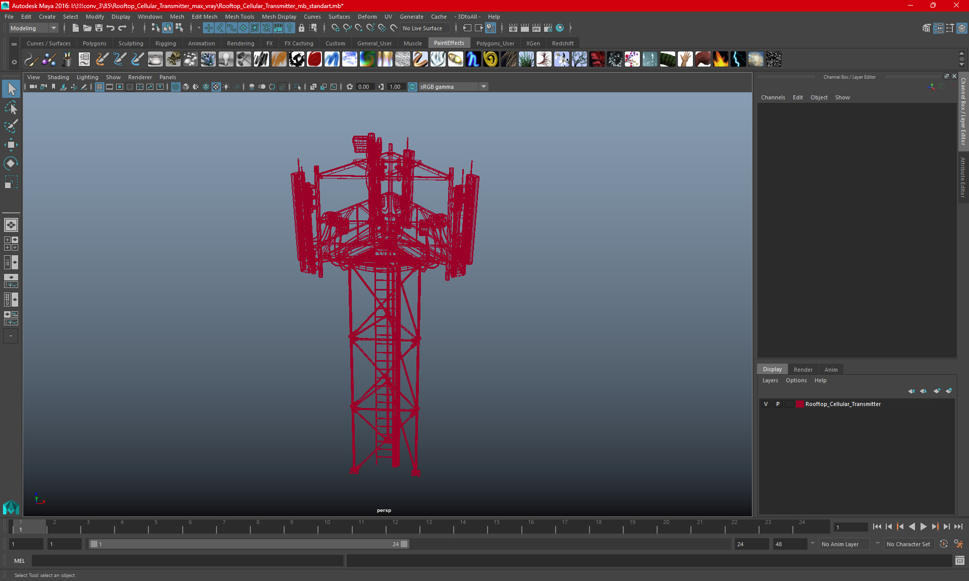 3D Rooftop Cellular Transmitter model