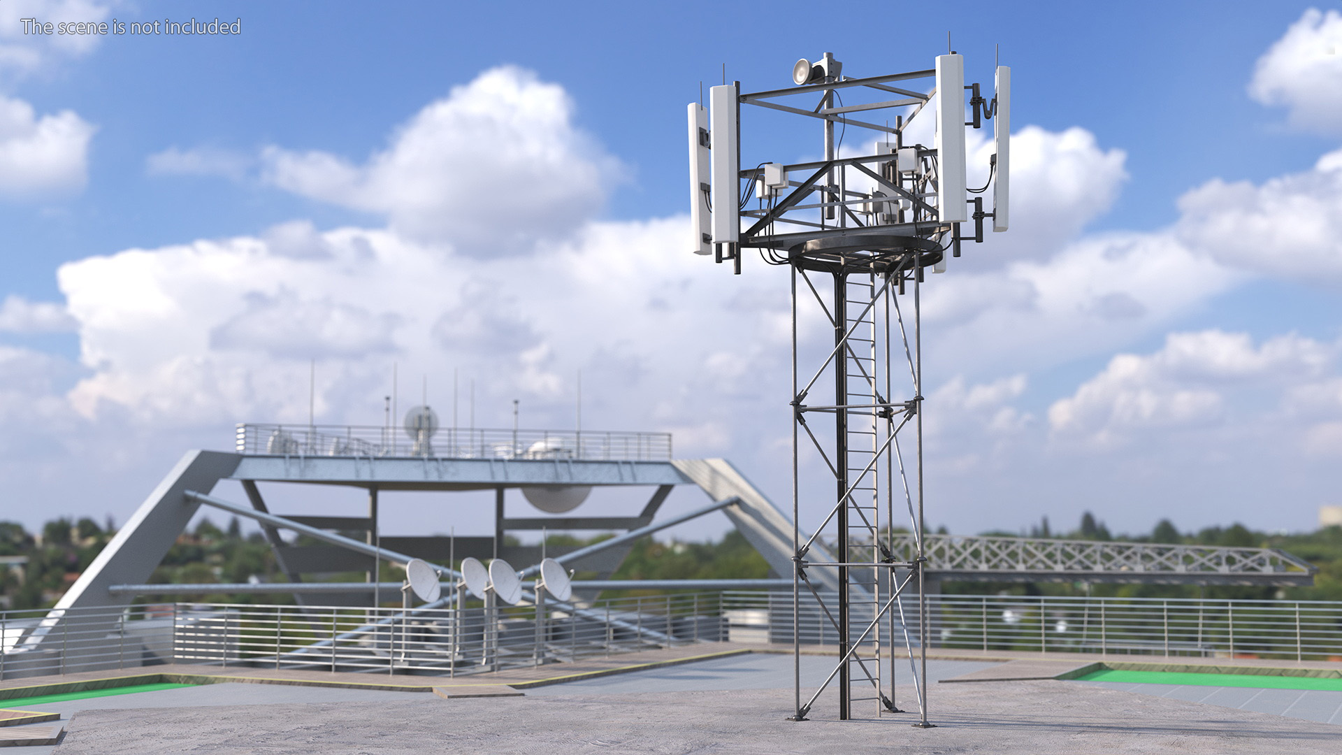 3D Rooftop Cellular Transmitter model