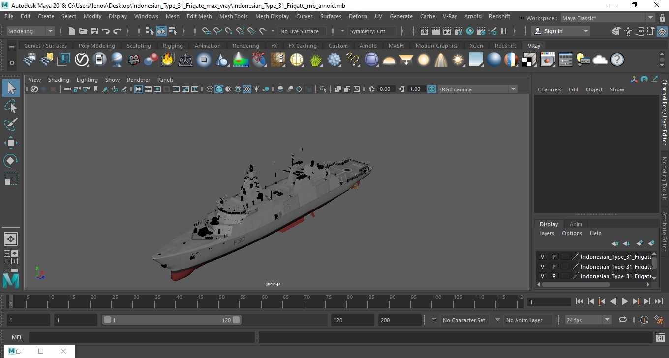 3D Indonesian Type 31 Frigate