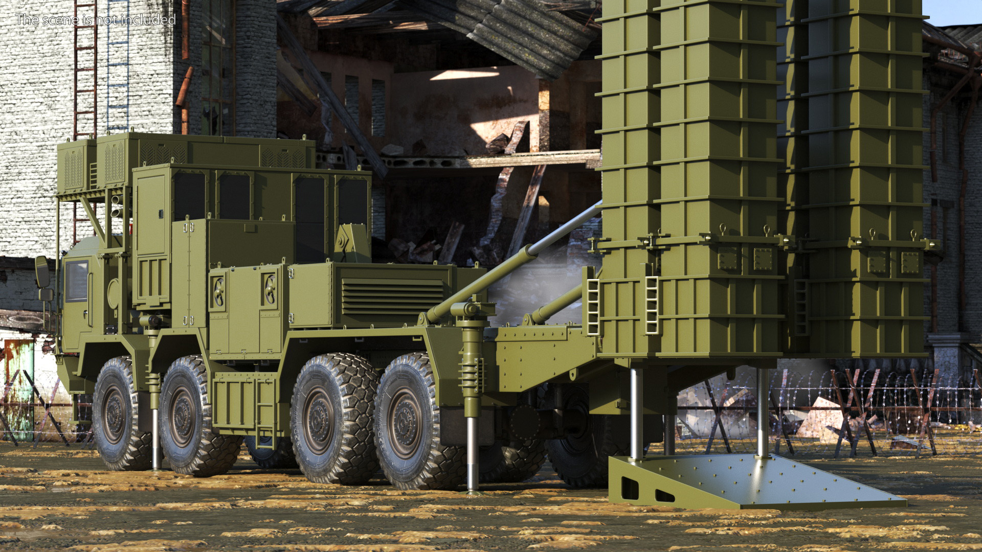 3D model Self Propelled Air Defence Launcher and Antiaircraft Missile