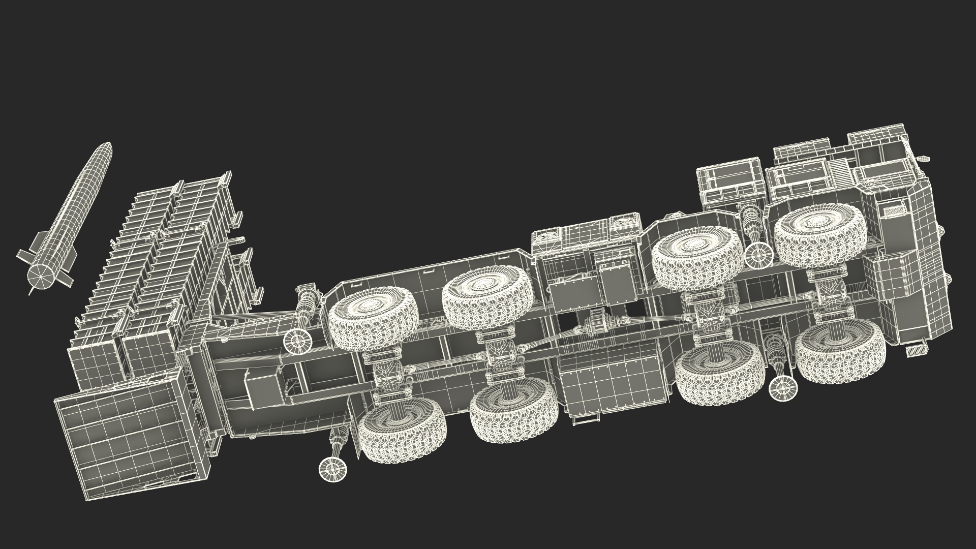 3D model Self Propelled Air Defence Launcher and Antiaircraft Missile