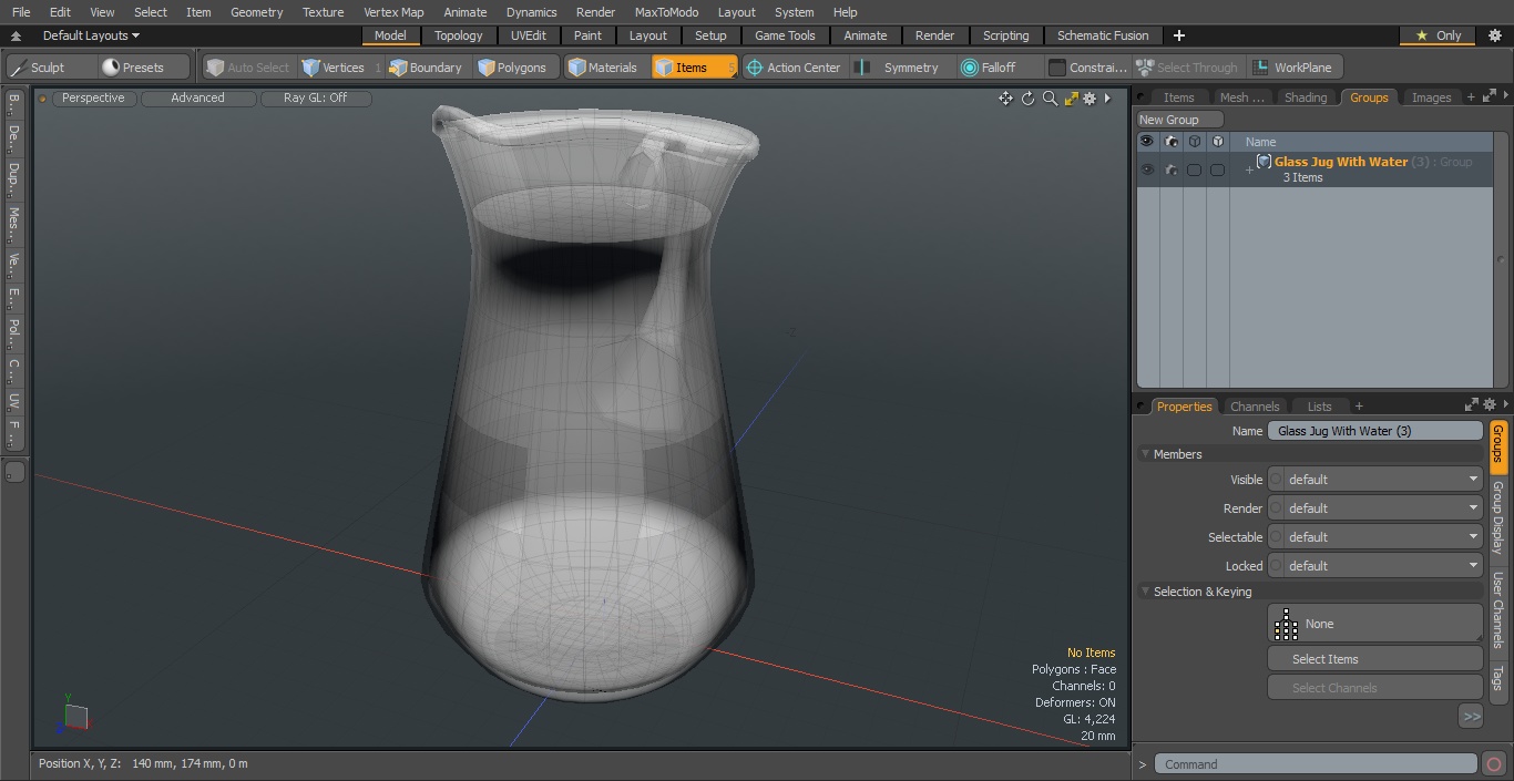 3D model Glass Jug With Water