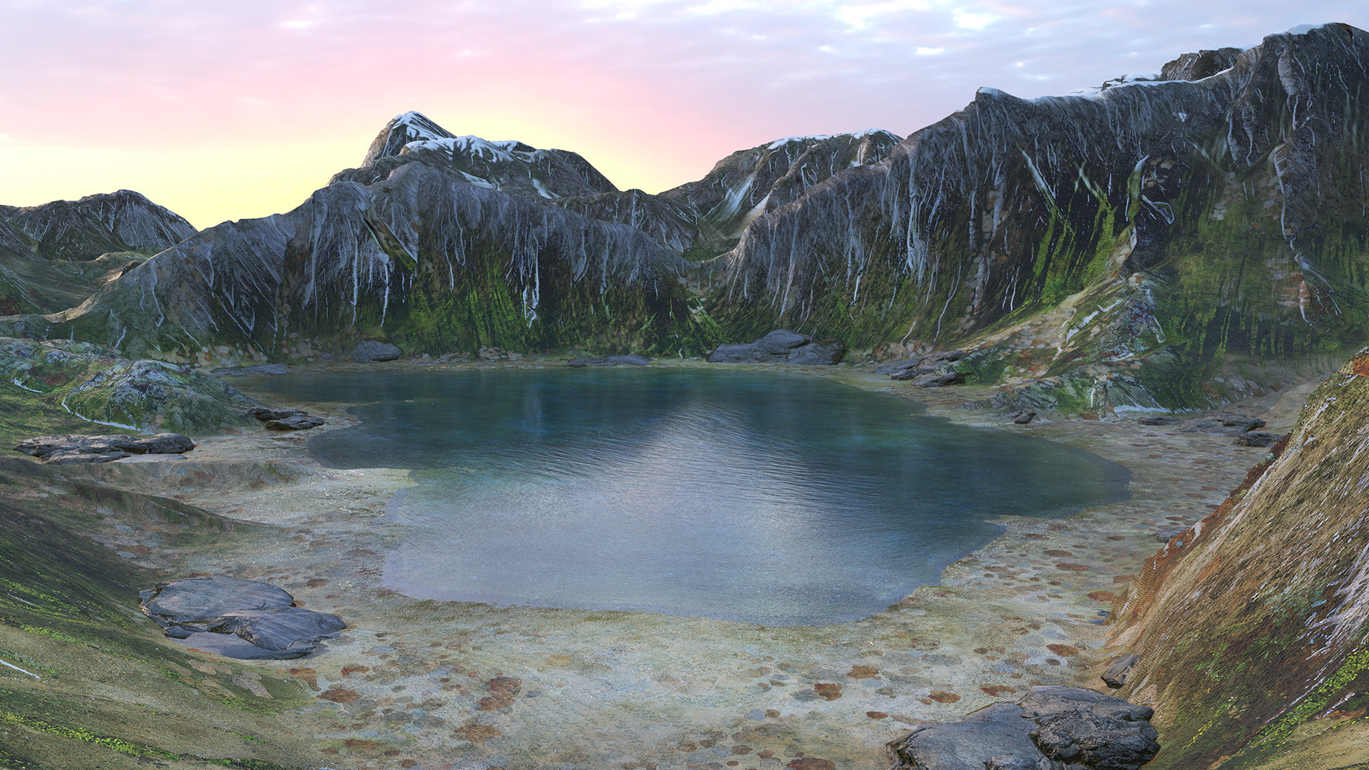 3D Mountain Lake model