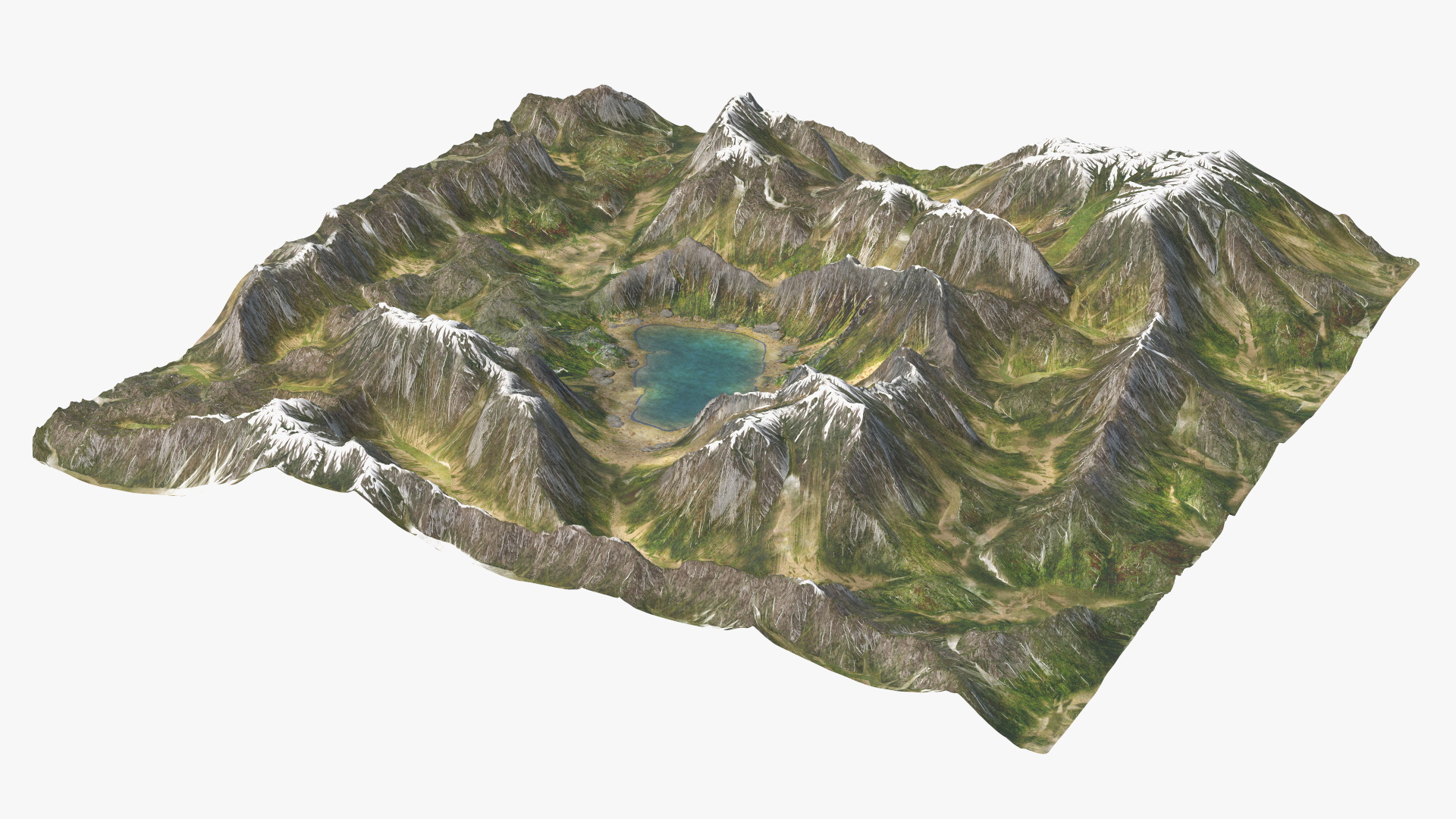 3D Mountain Lake model