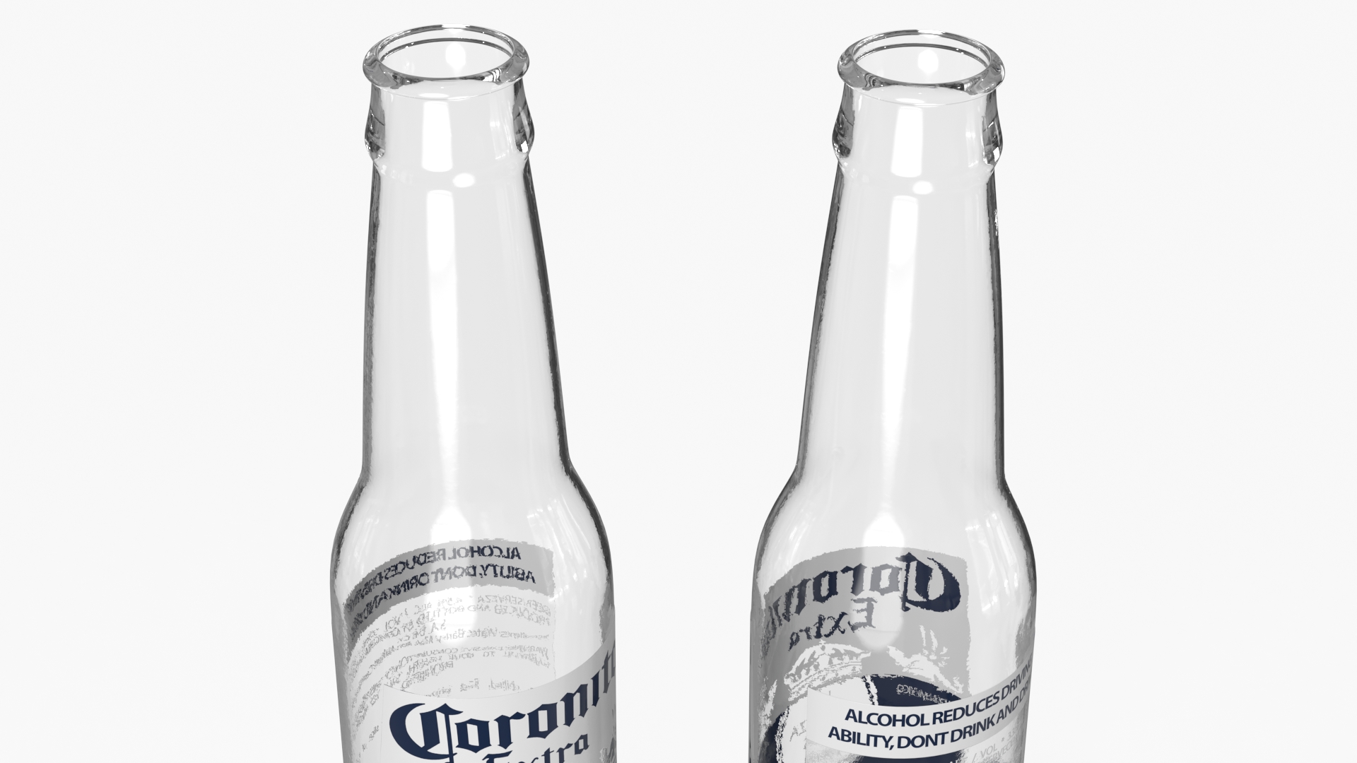 Empty Glass Coronita Beer Bottle 07oz 3D