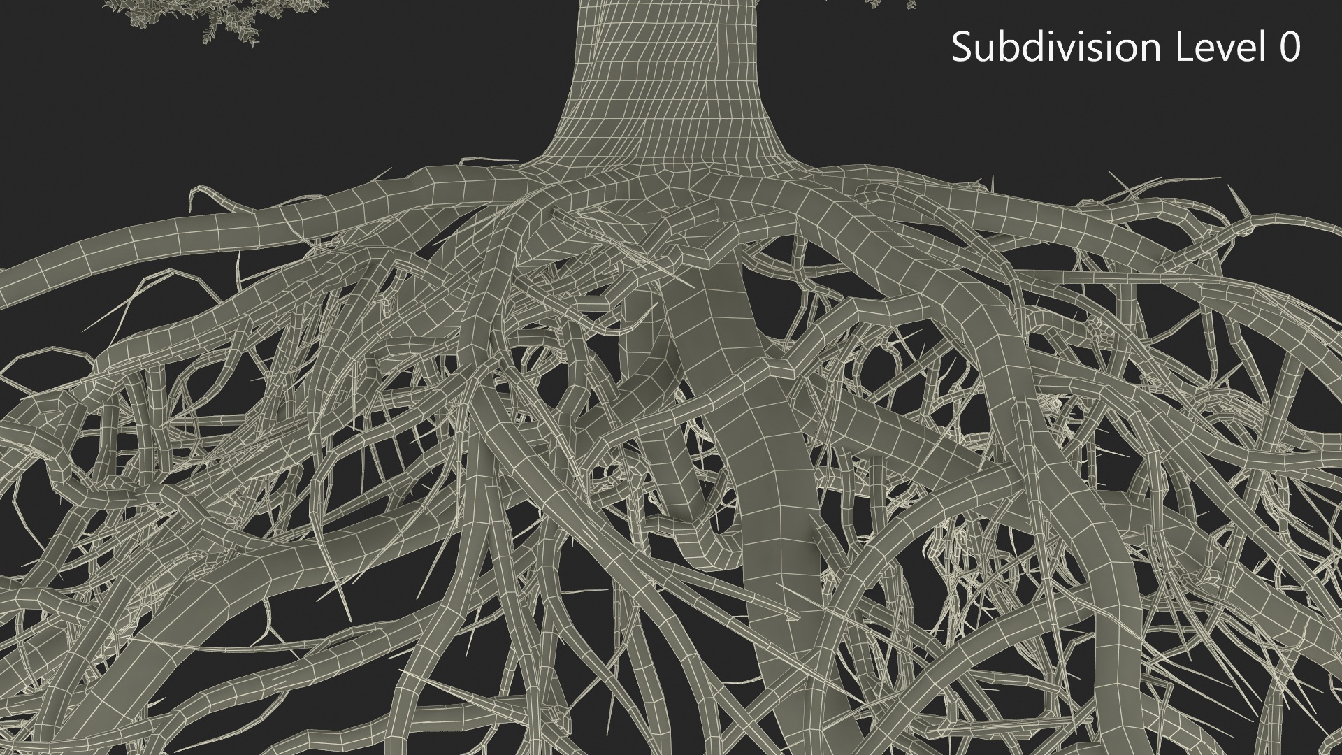 Oak with Roots 3D model