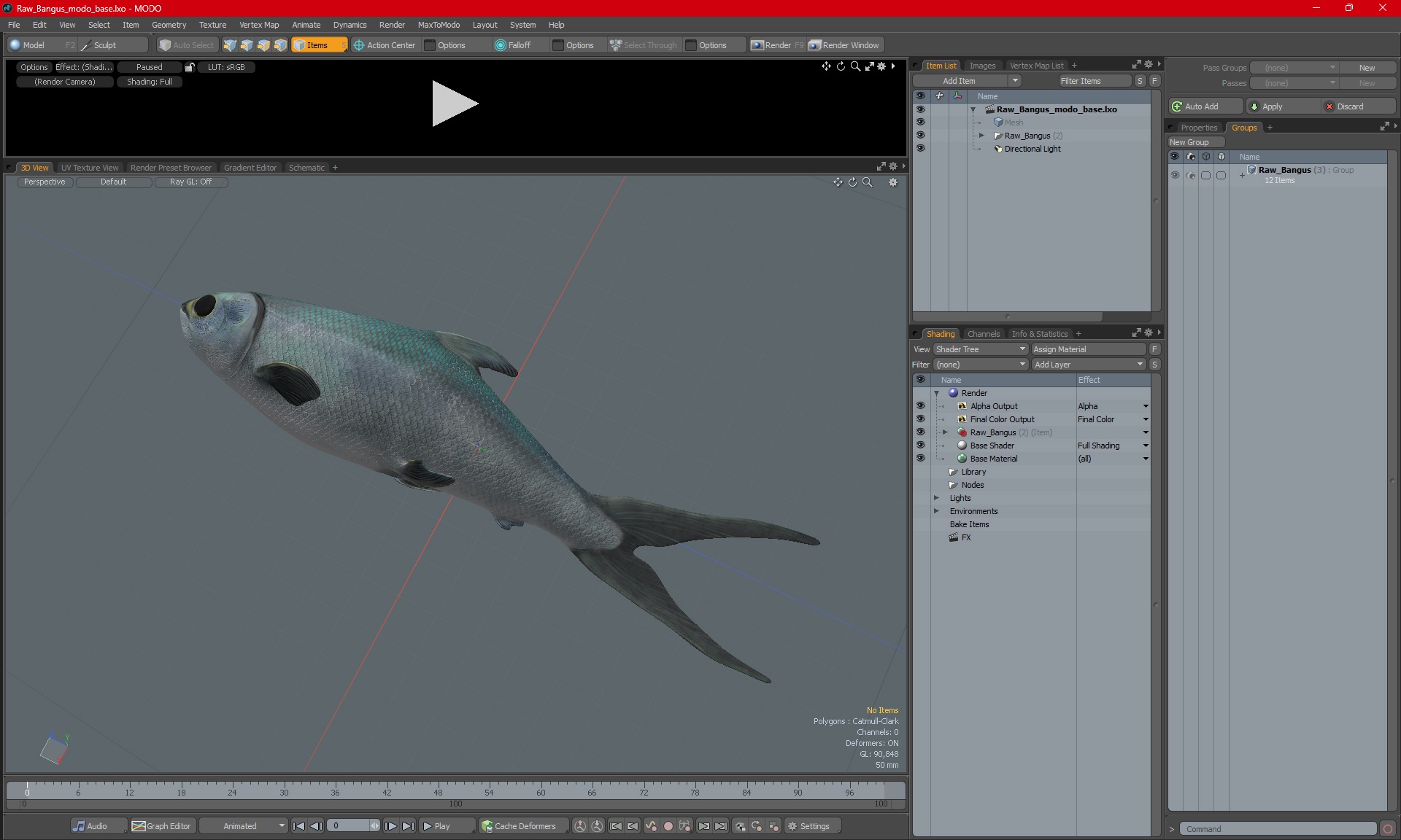 3D model Raw Bangus