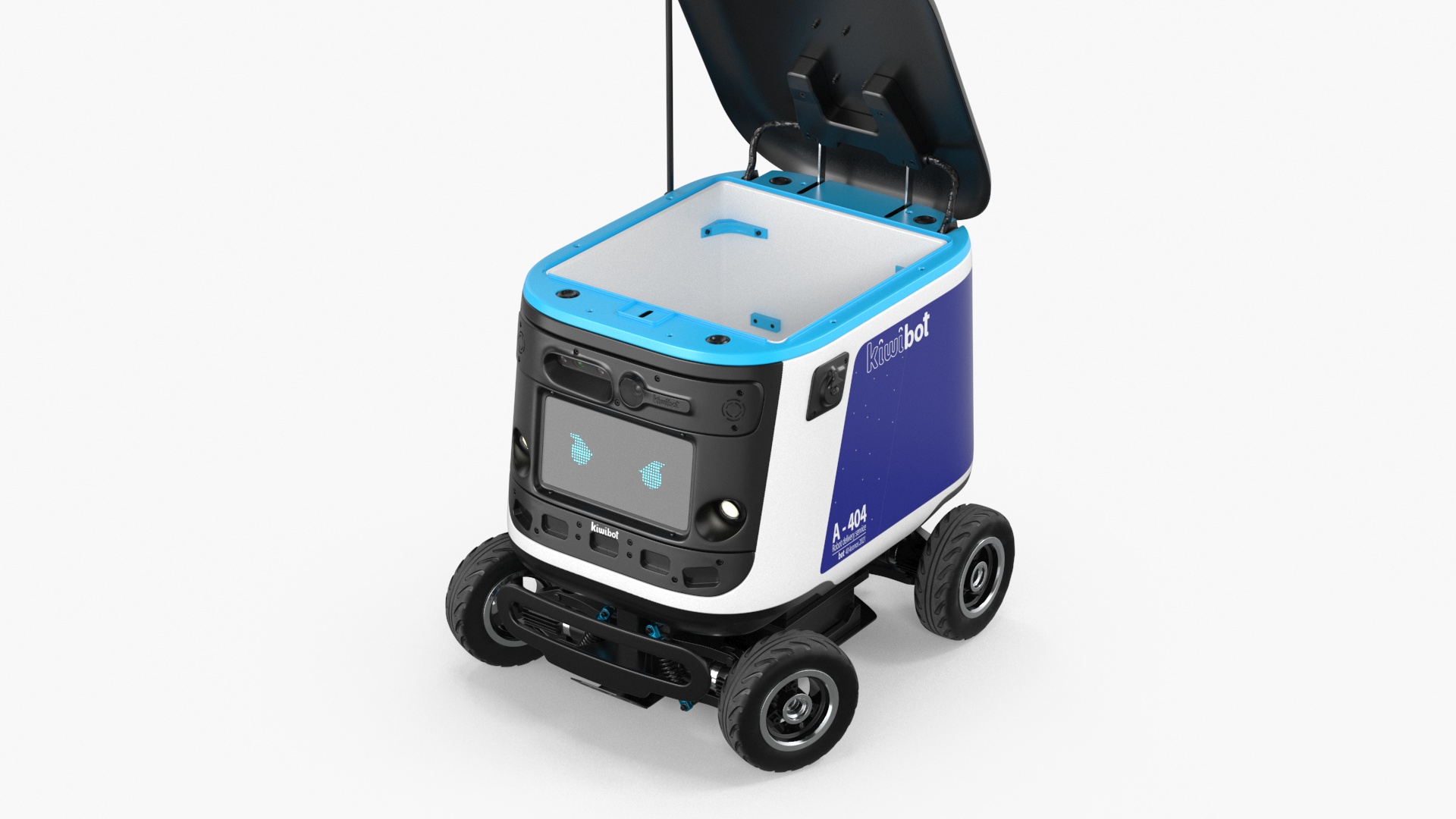 Blue Delivery Robot Kiwibot Rigged 3D model