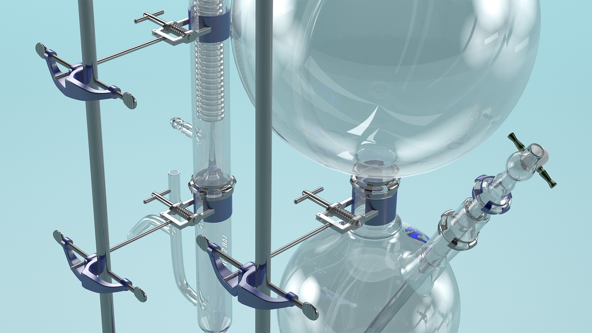 3D Steam Distillation Laboratory Kit model