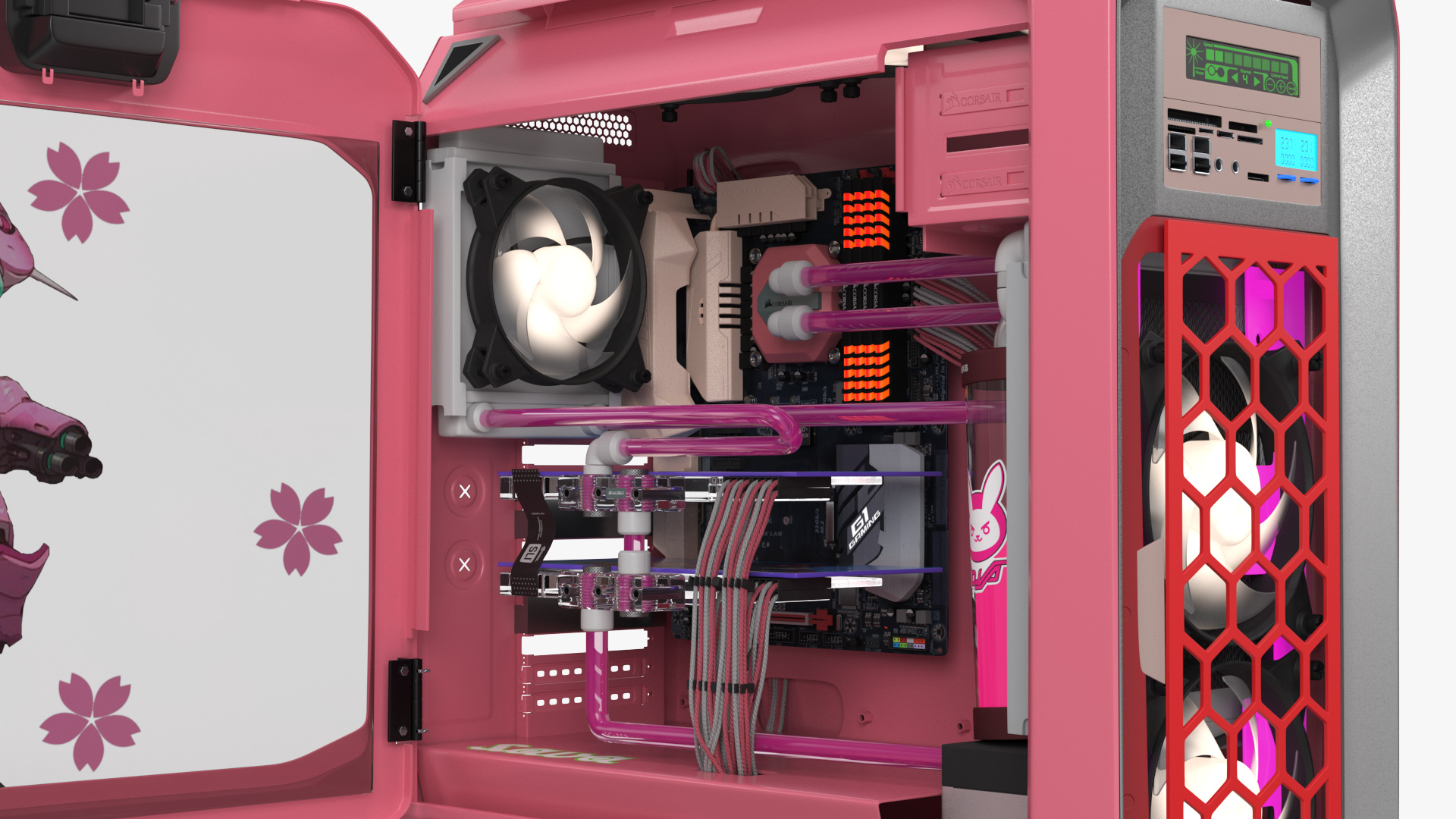 Overwatch Case Modding Gaming PC Pink 3D