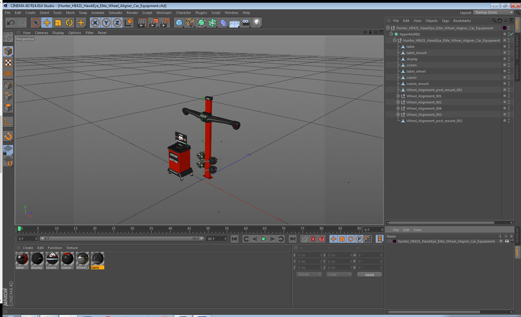 Hunter HE421 HawkEye Elite Wheel Aligner Car Equipment 3D model