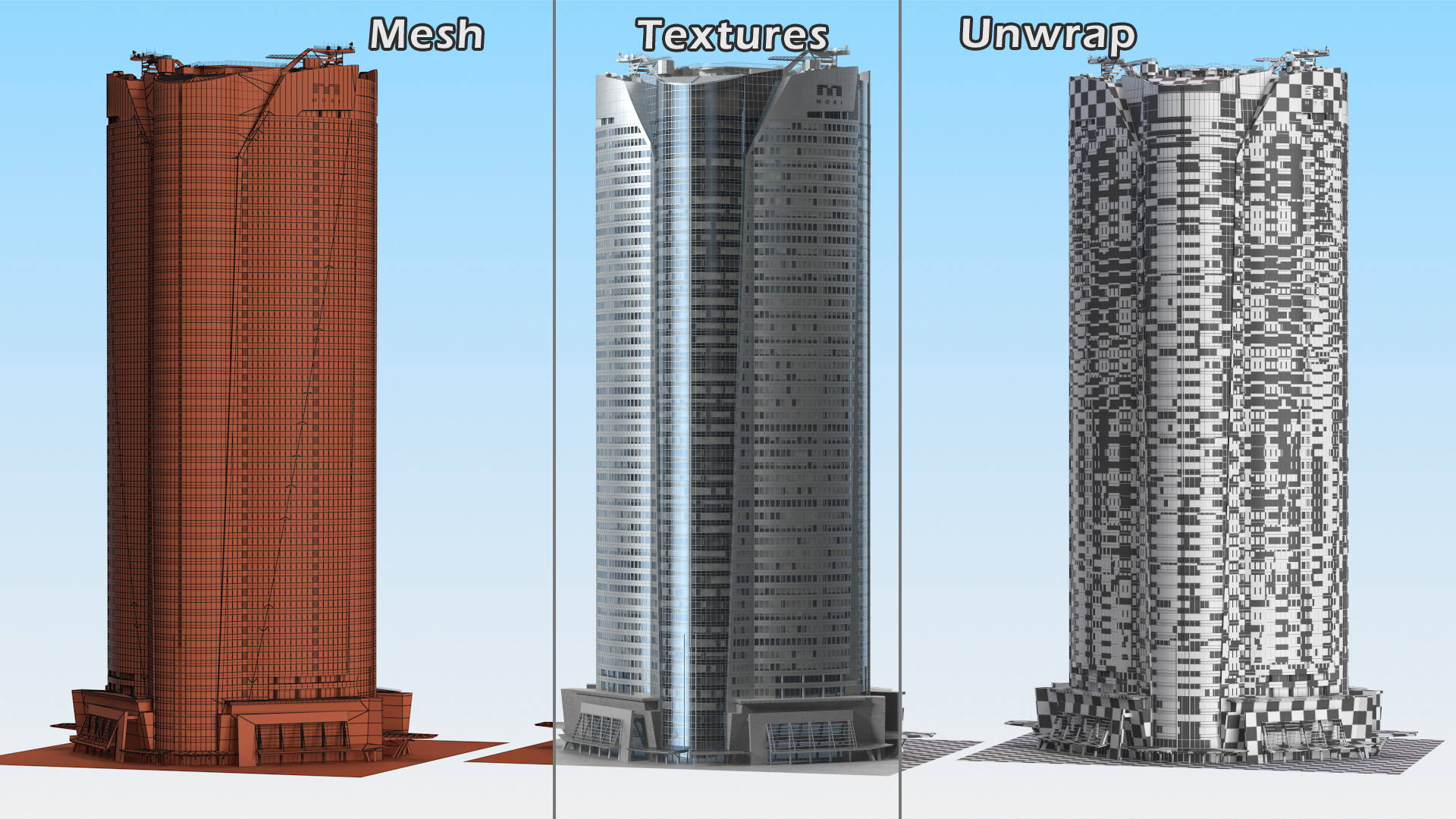 3D model Roppongi Hills Mori Tower