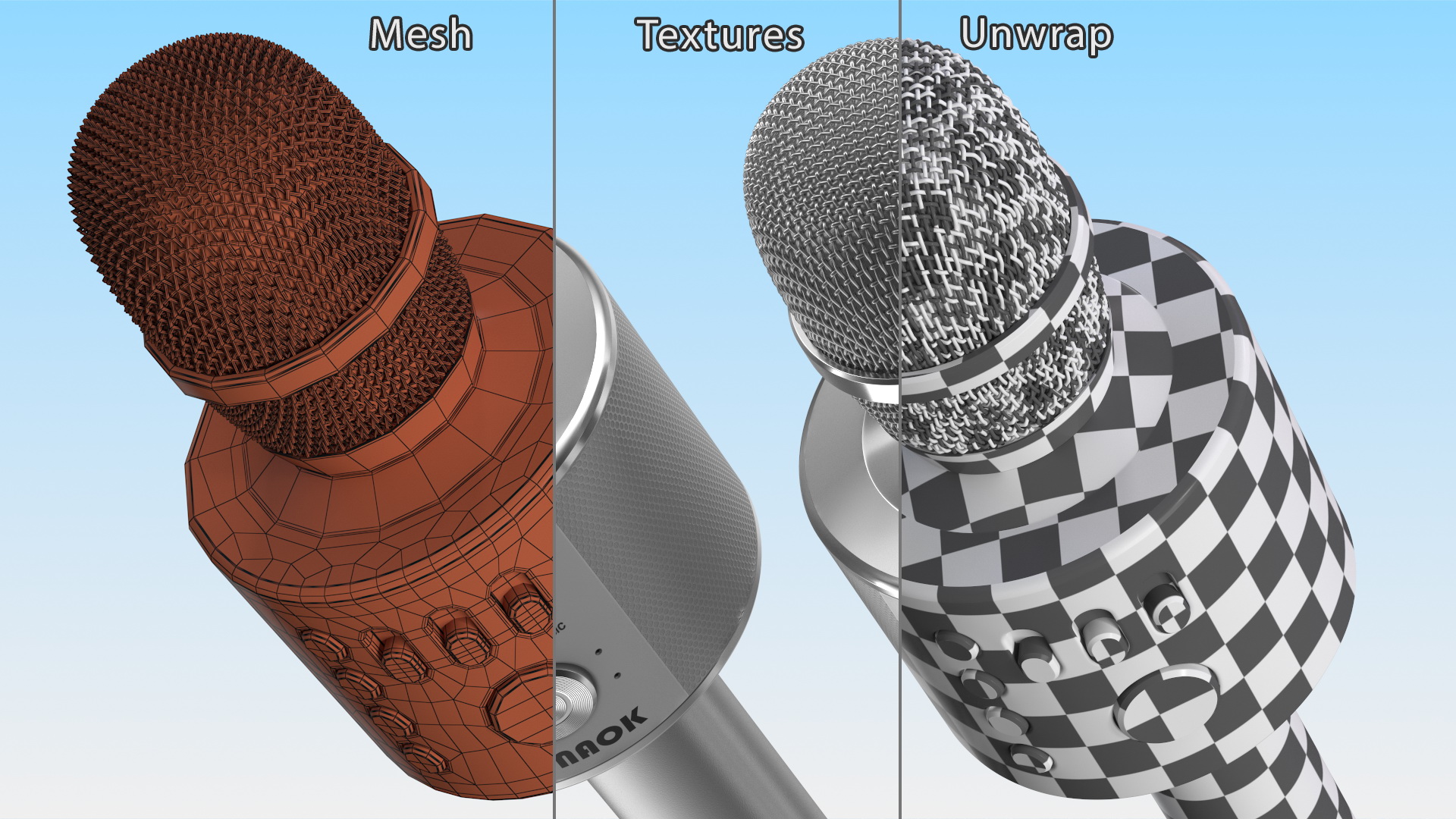 3D model Wireless Microphone Bonaok for Karaoke Silver