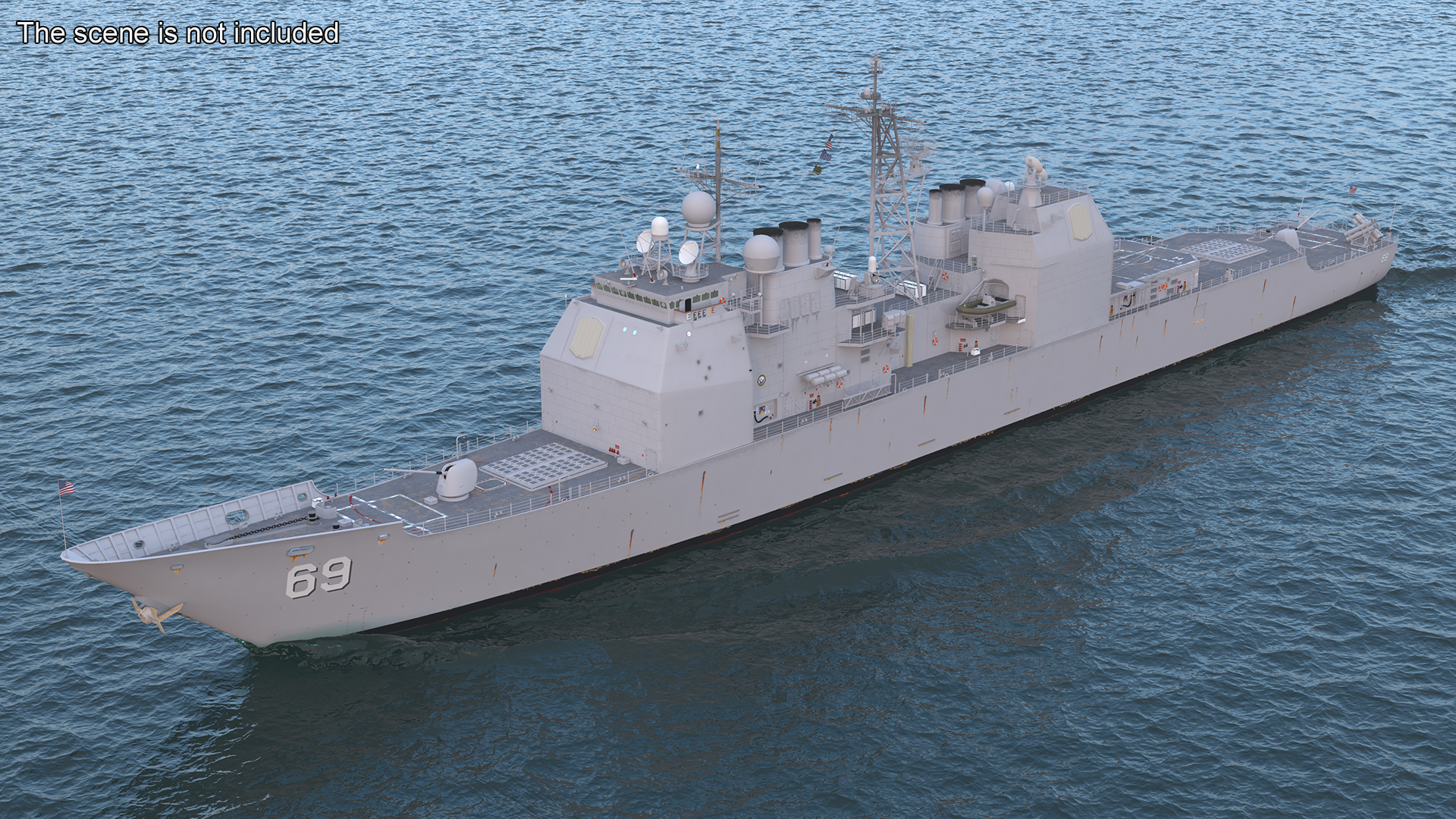 US Navy Destroyer USS Vicksburg CG-69 3D