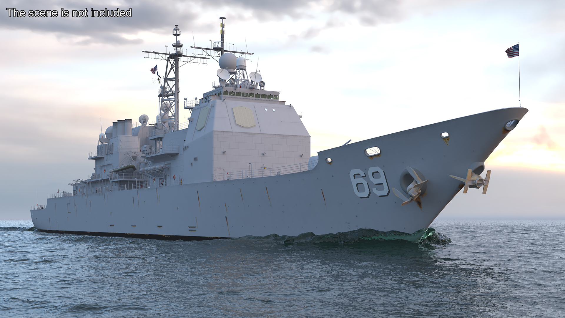 US Navy Destroyer USS Vicksburg CG-69 3D