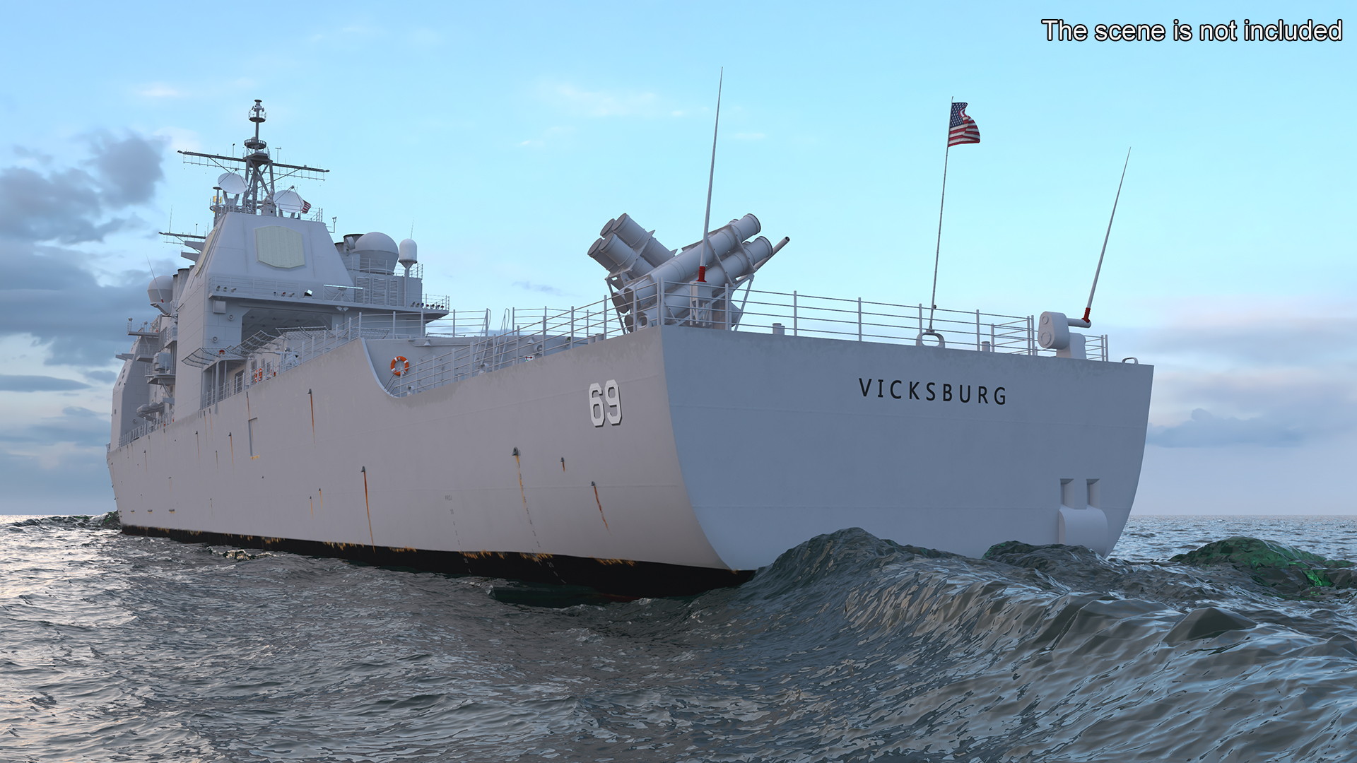 US Navy Destroyer USS Vicksburg CG-69 3D