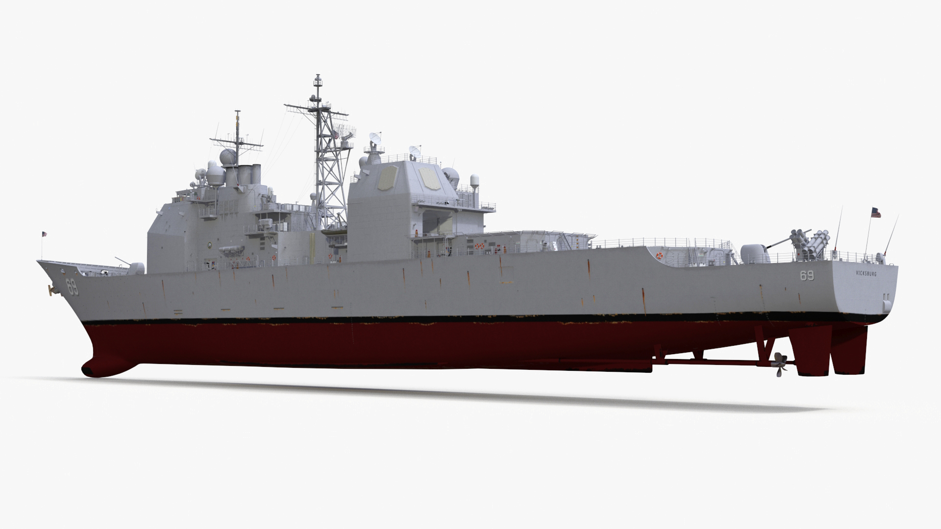 US Navy Destroyer USS Vicksburg CG-69 3D