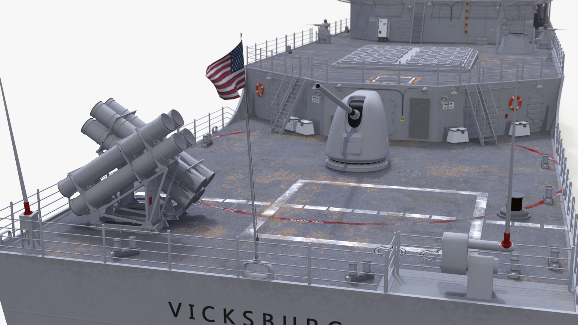 US Navy Destroyer USS Vicksburg CG-69 3D