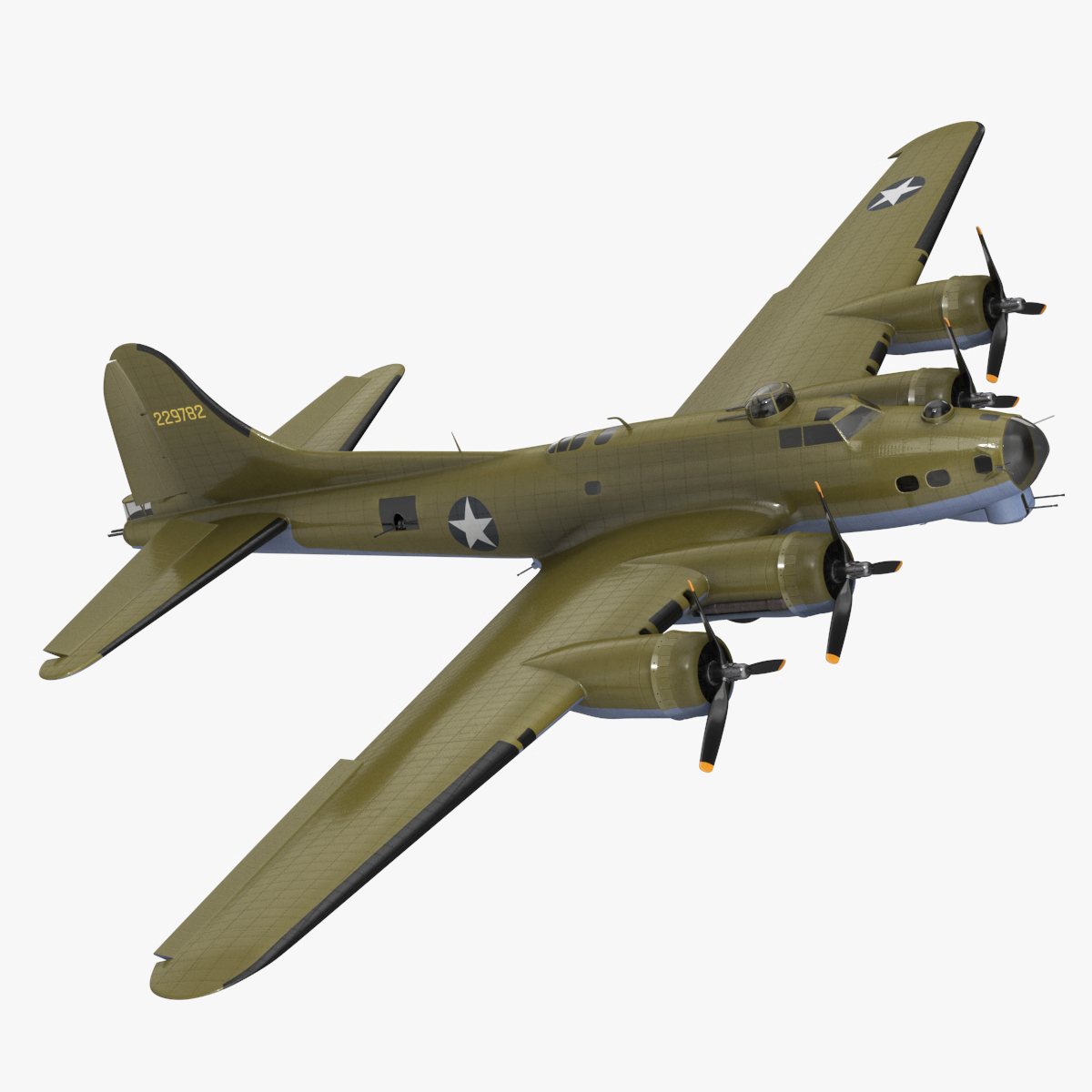 Boeing B-17 Bomber Rigged for Cinema 4D 3D model