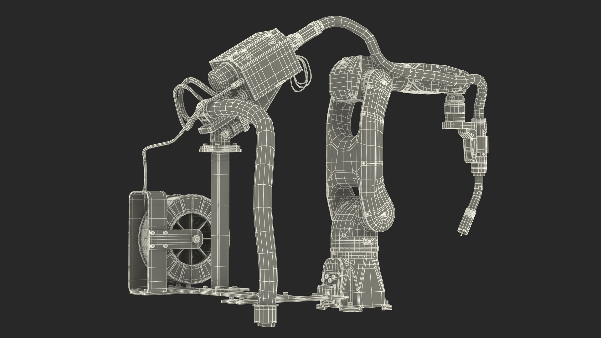 Enclosed Compact Robotic Welding Cell Rigged 3D model