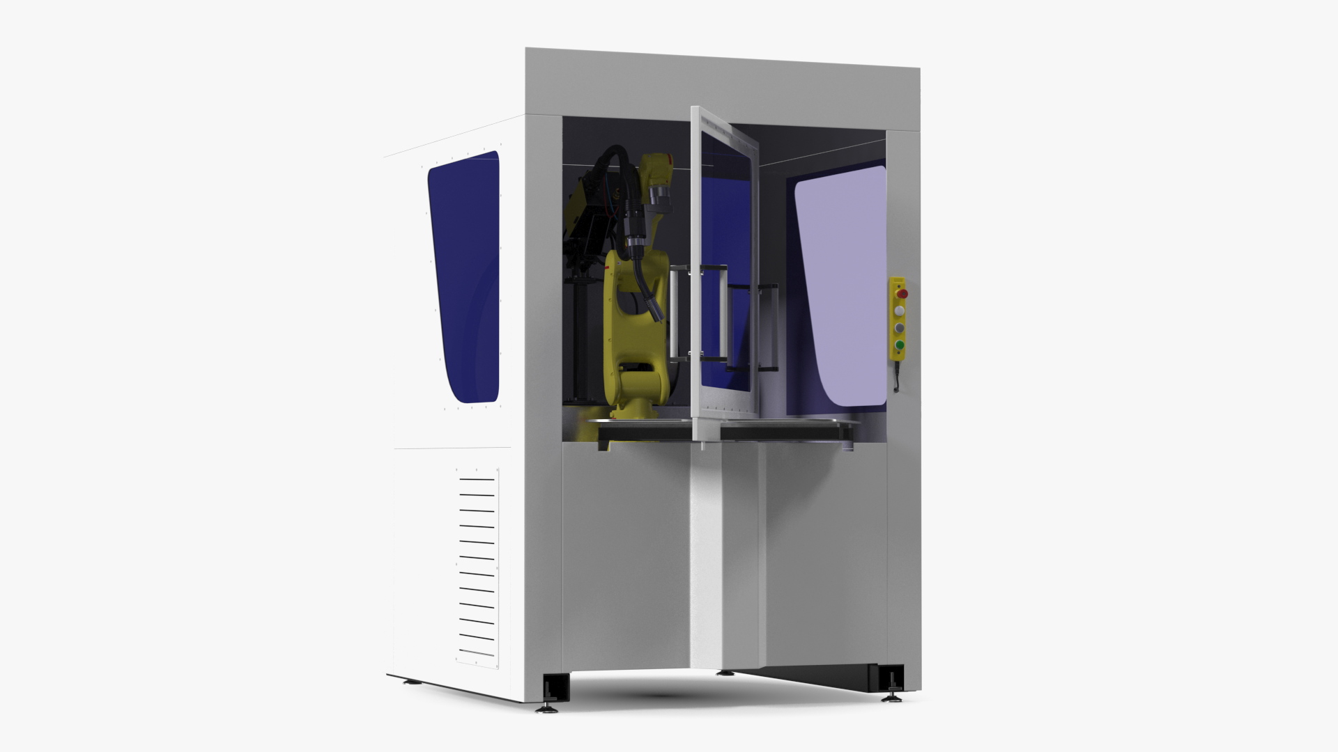 Enclosed Compact Robotic Welding Cell Rigged 3D model