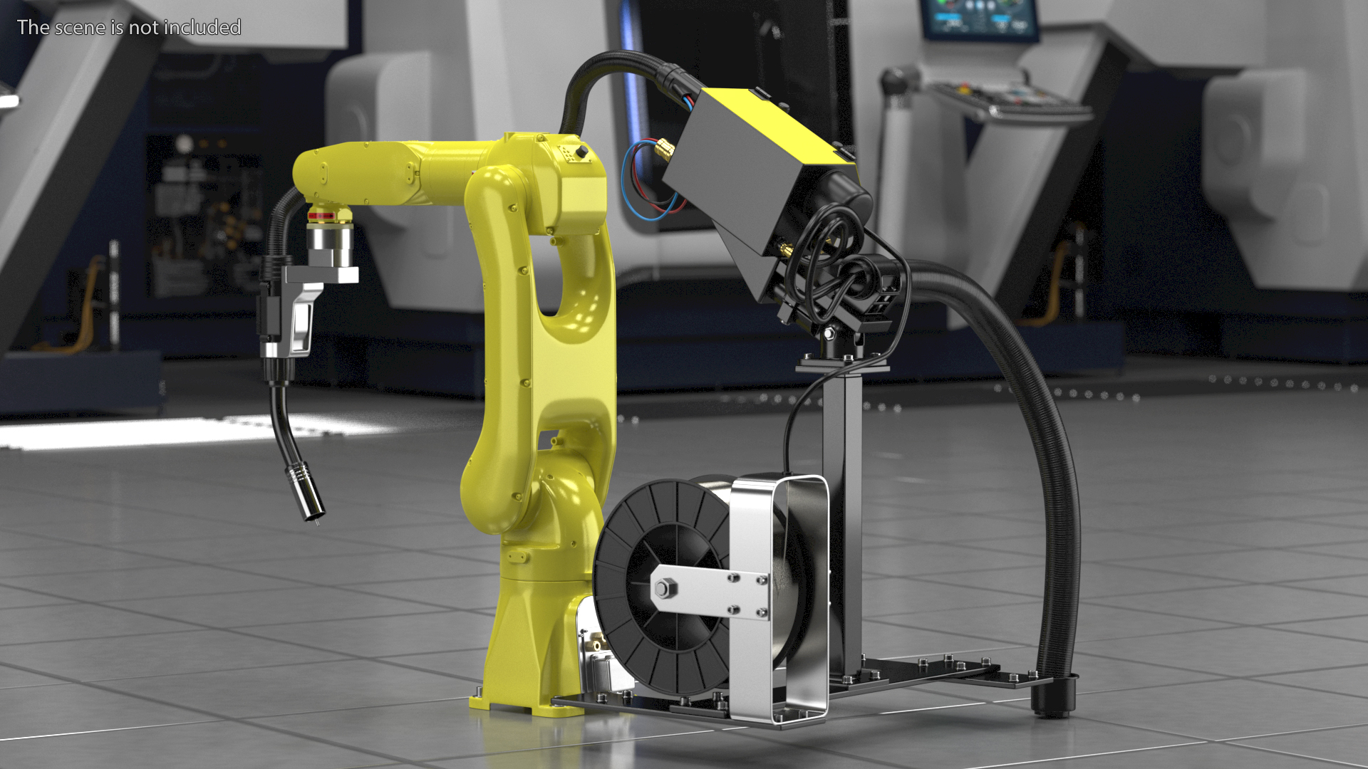 Enclosed Compact Robotic Welding Cell Rigged 3D model