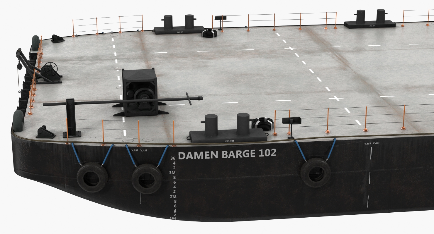 3D Pontoon Barge model