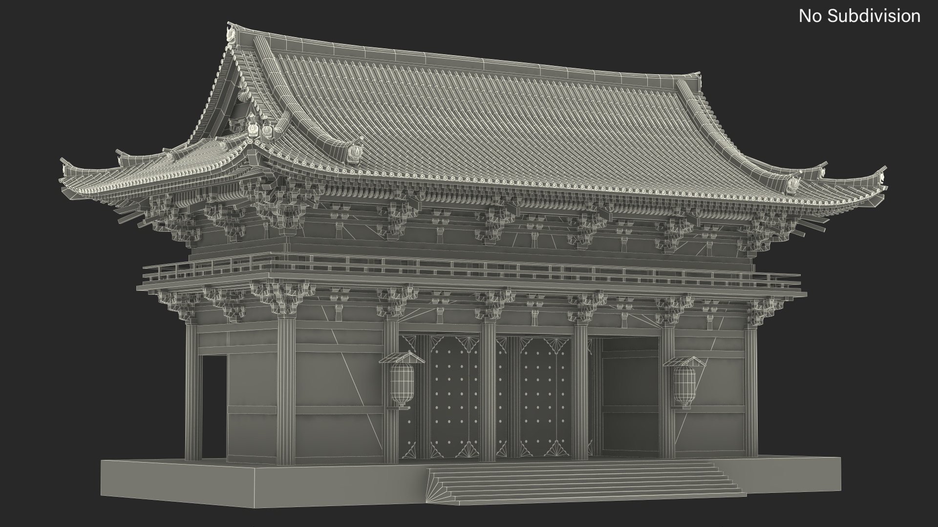 3D model Buddhist Temple Gate