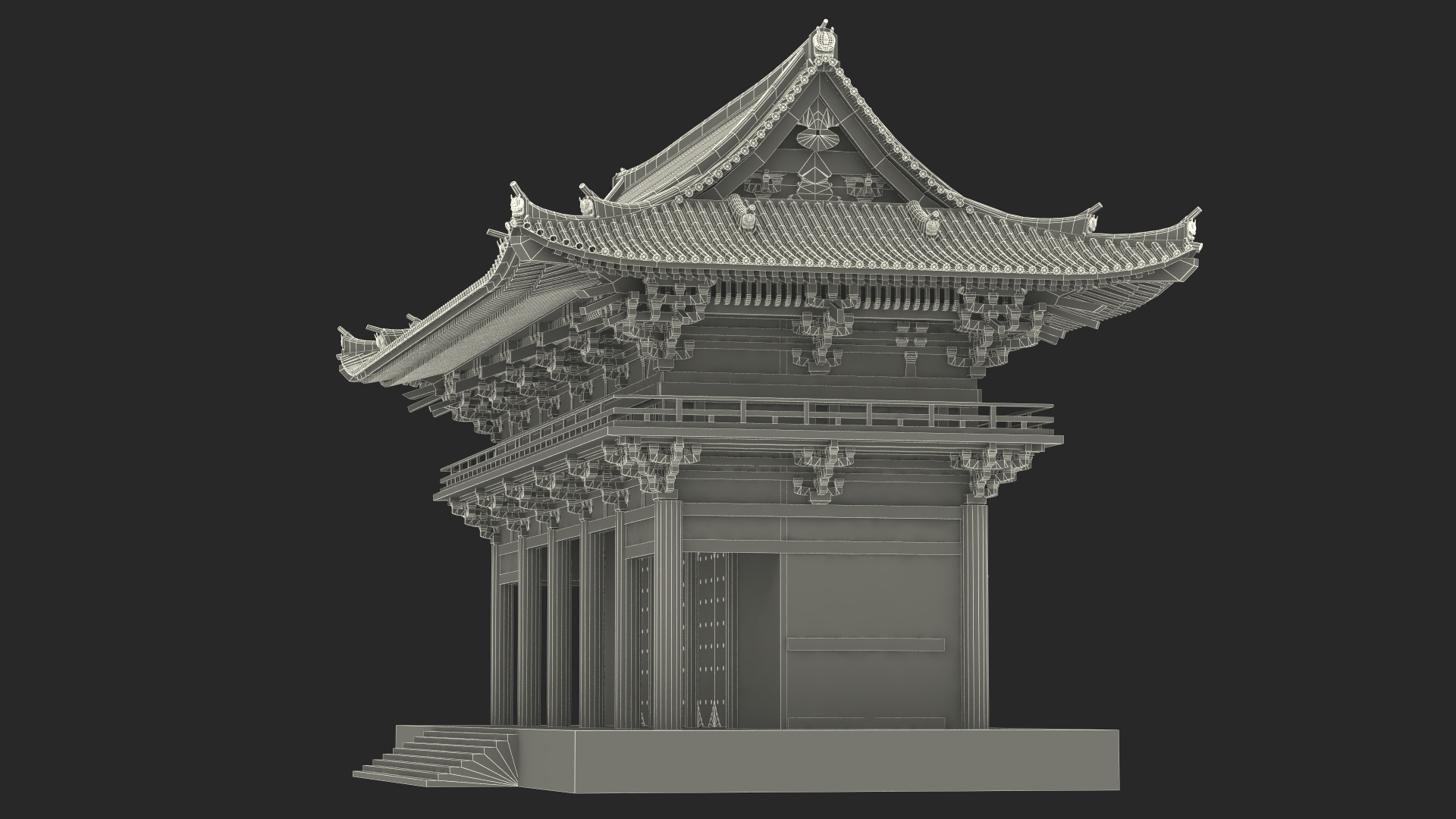 3D model Buddhist Temple Gate