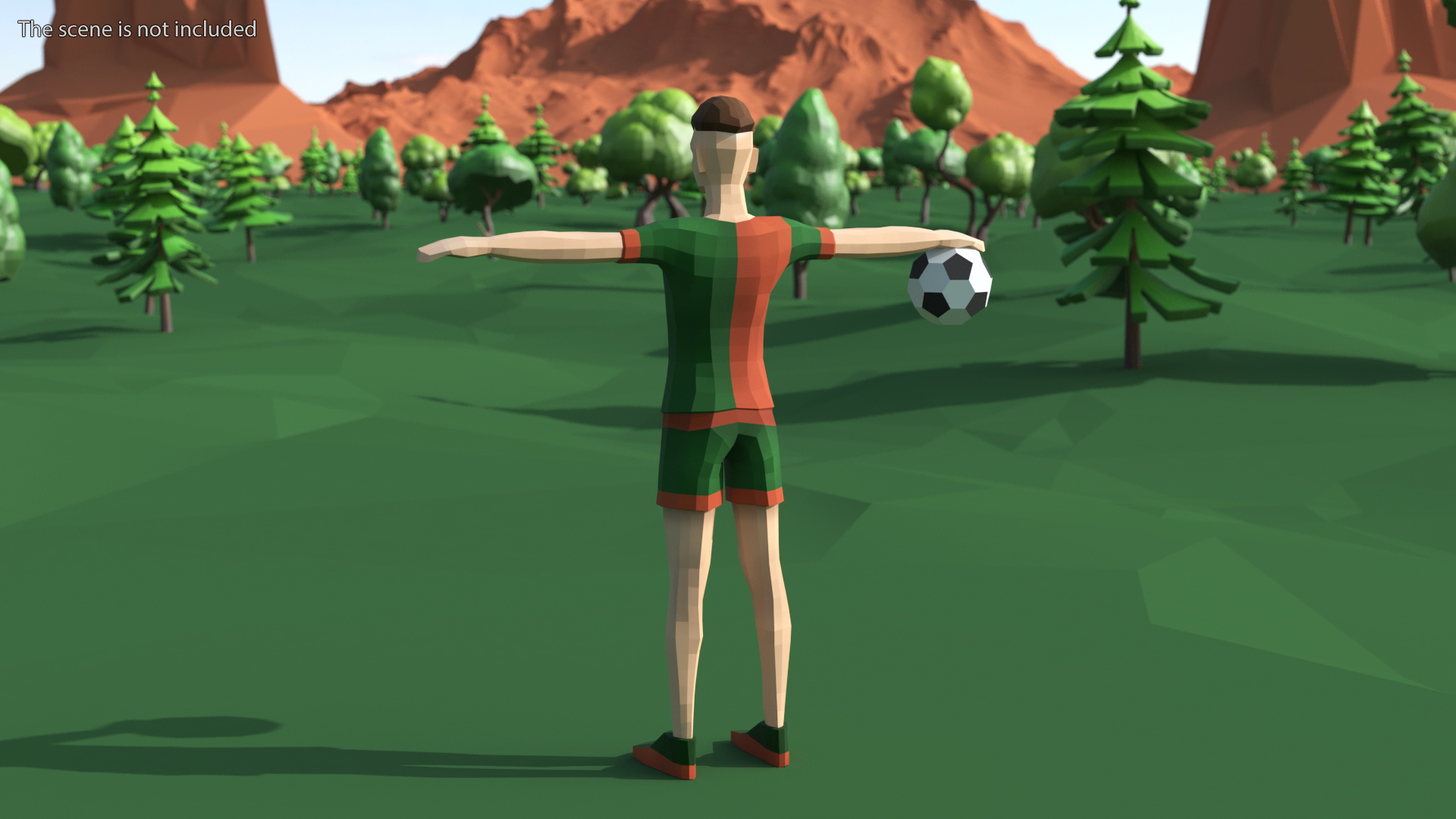 3D model Football Player Low Poly Rigged for Maya