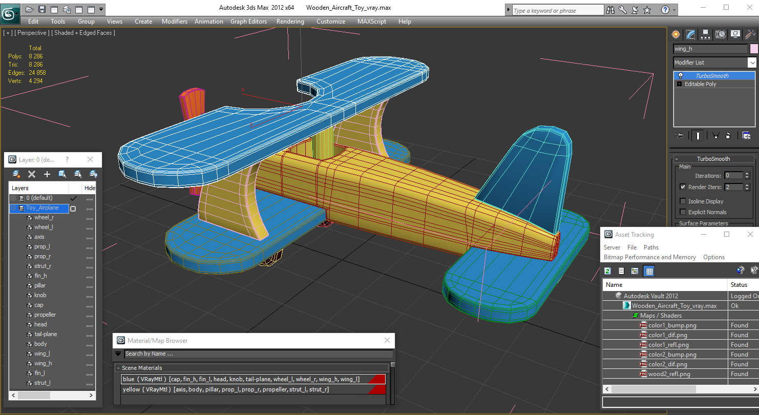 Wooden Aircraft Toy 3D model