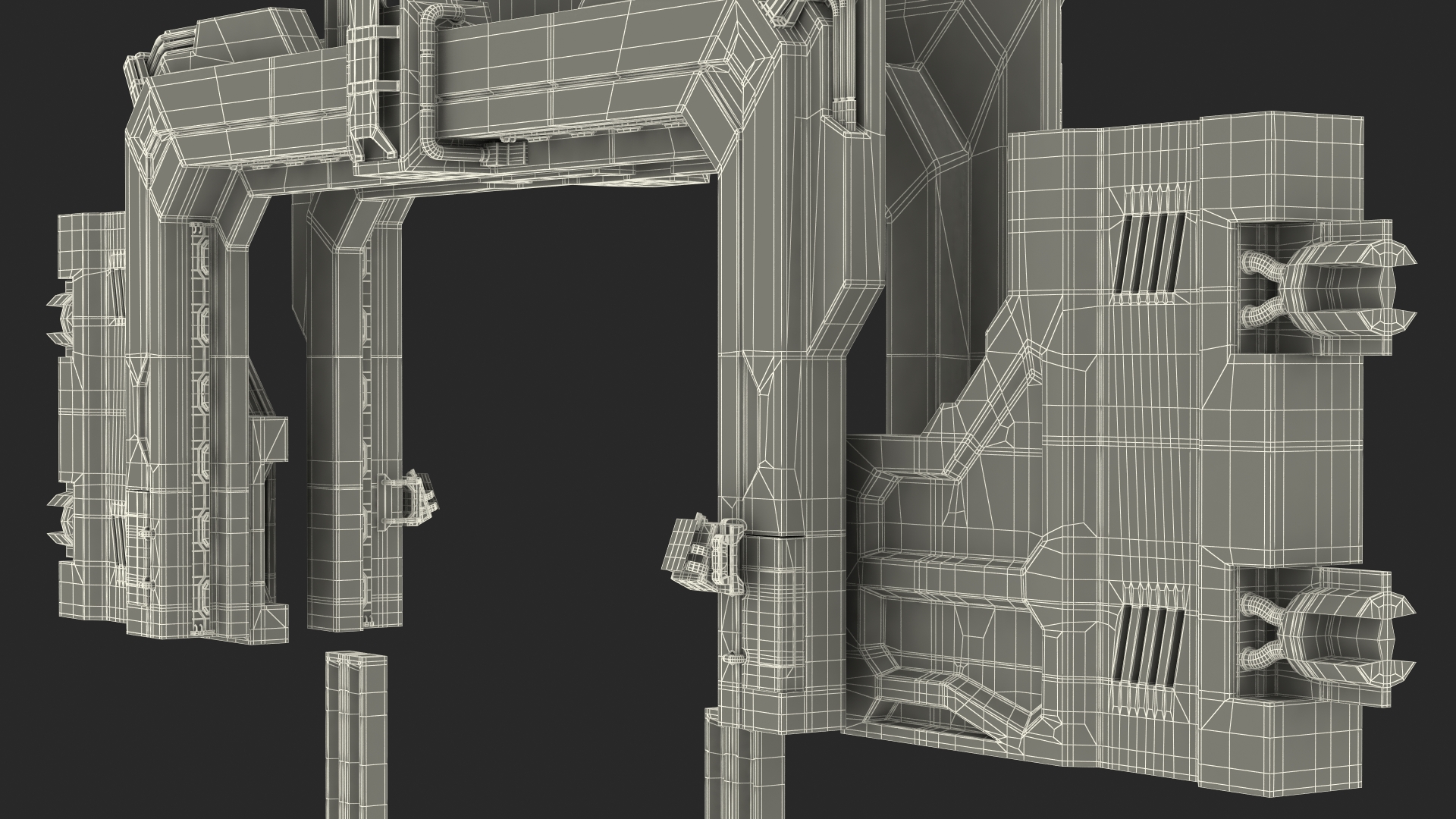 Sci Fi Reinforced Sliding Gate Rigged 3D