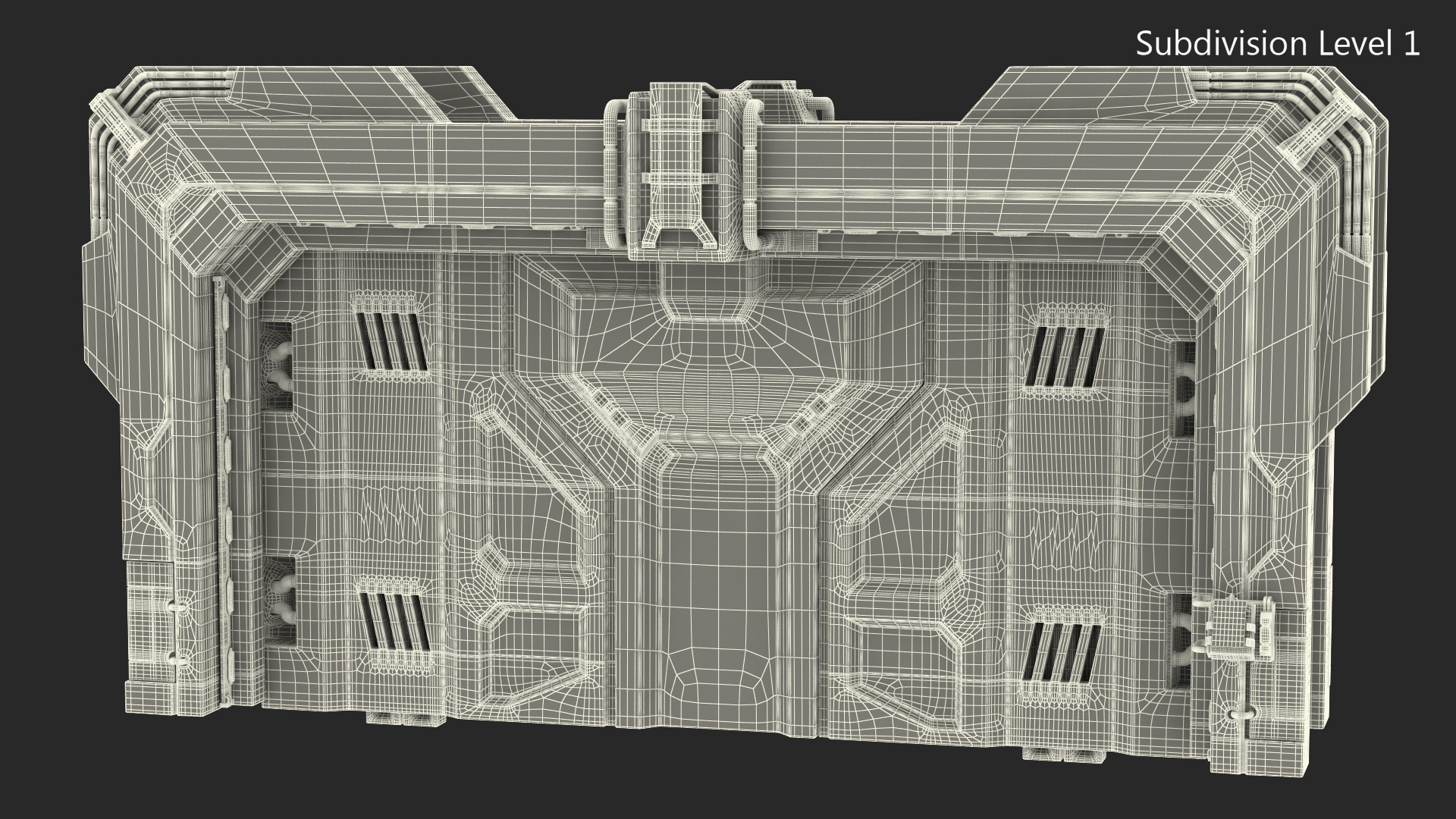 Sci Fi Reinforced Sliding Gate Rigged 3D