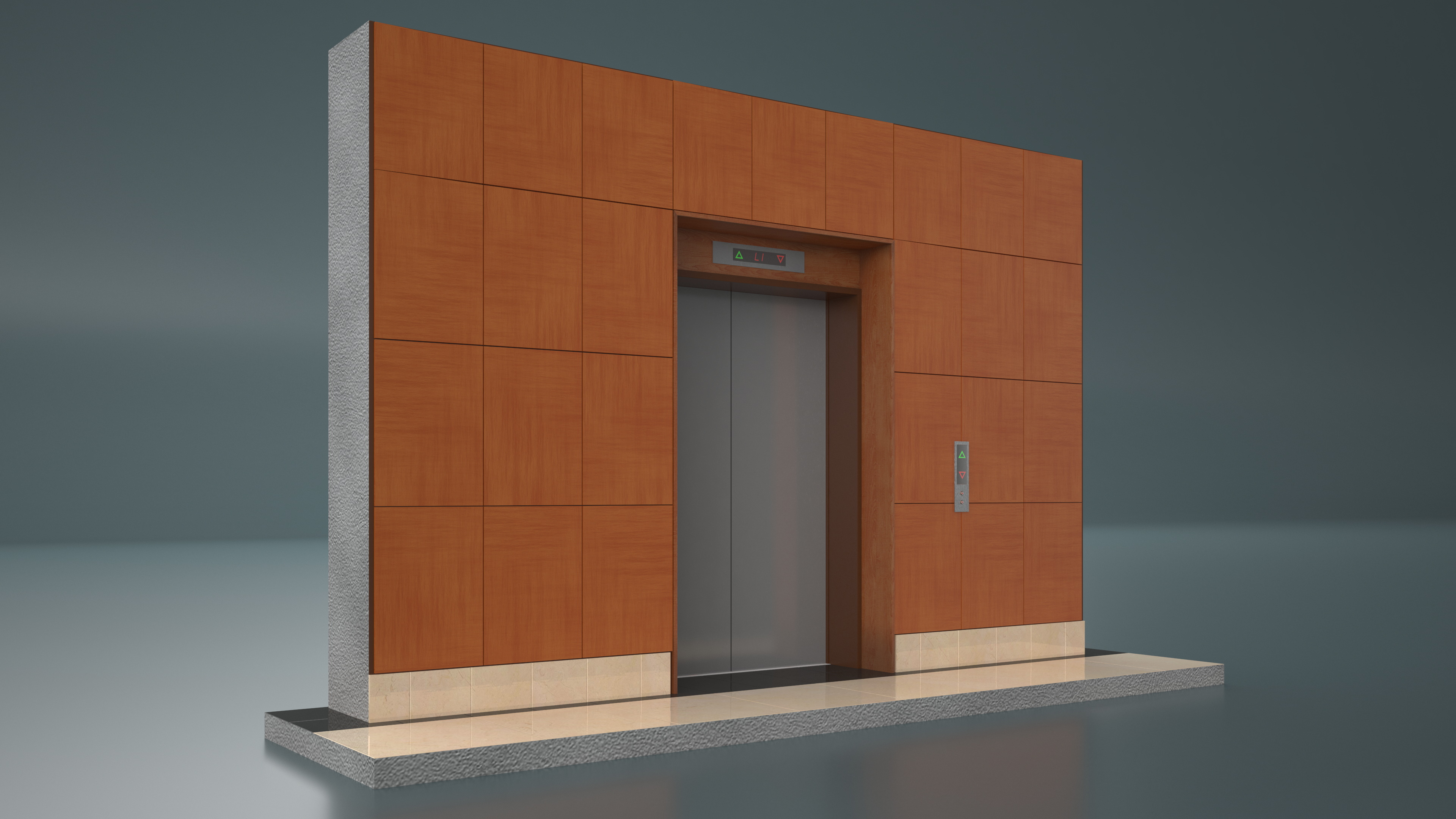 Modern Elevator with Interior 3D model