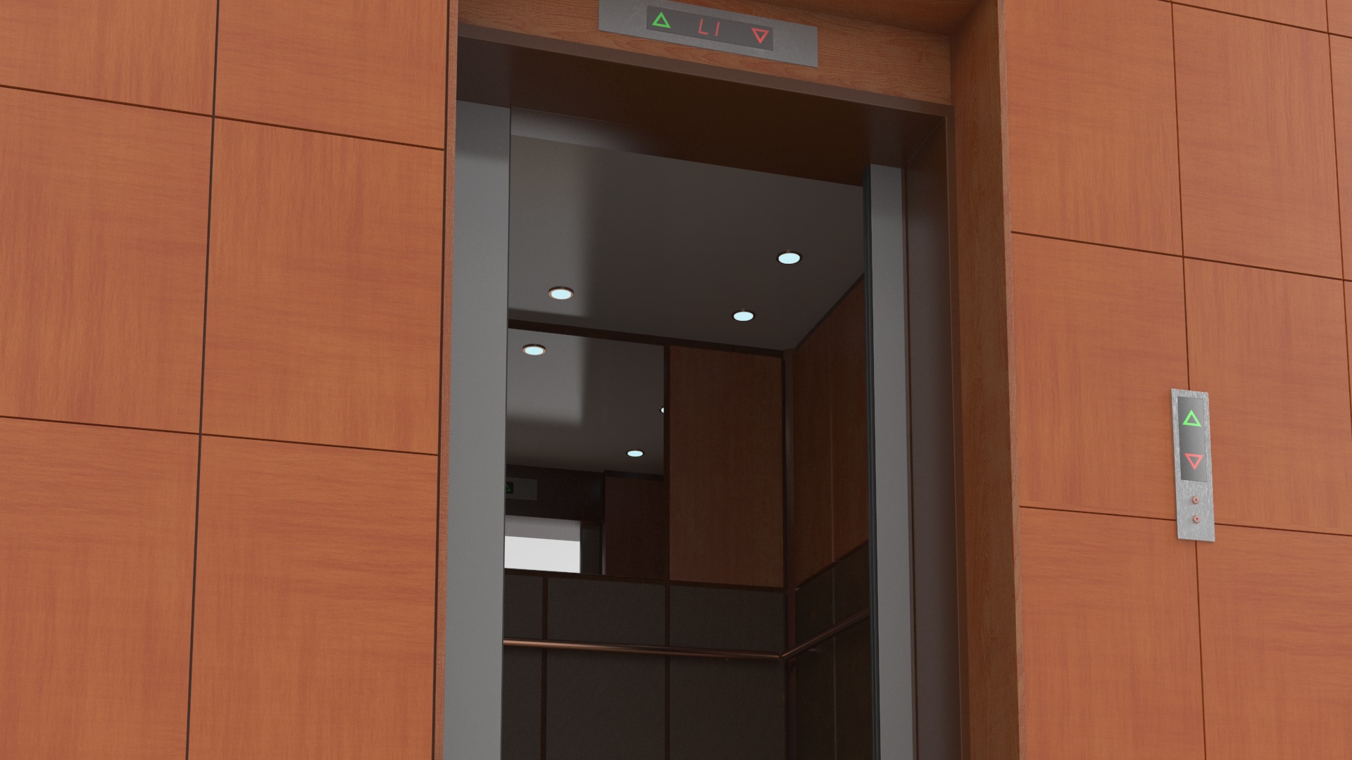 Modern Elevator with Interior 3D model