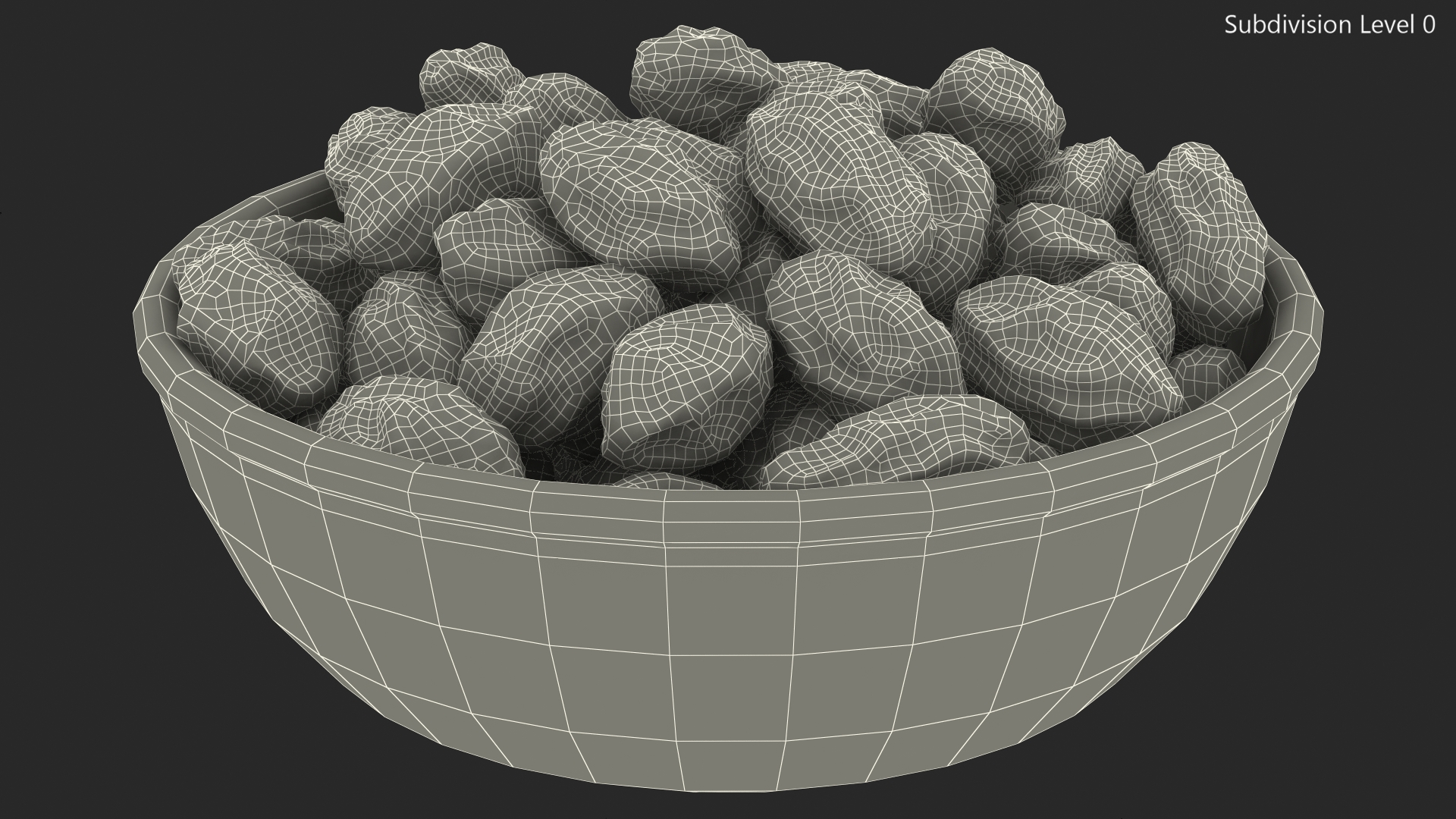 Golden Raisins in a Bowl 3D model